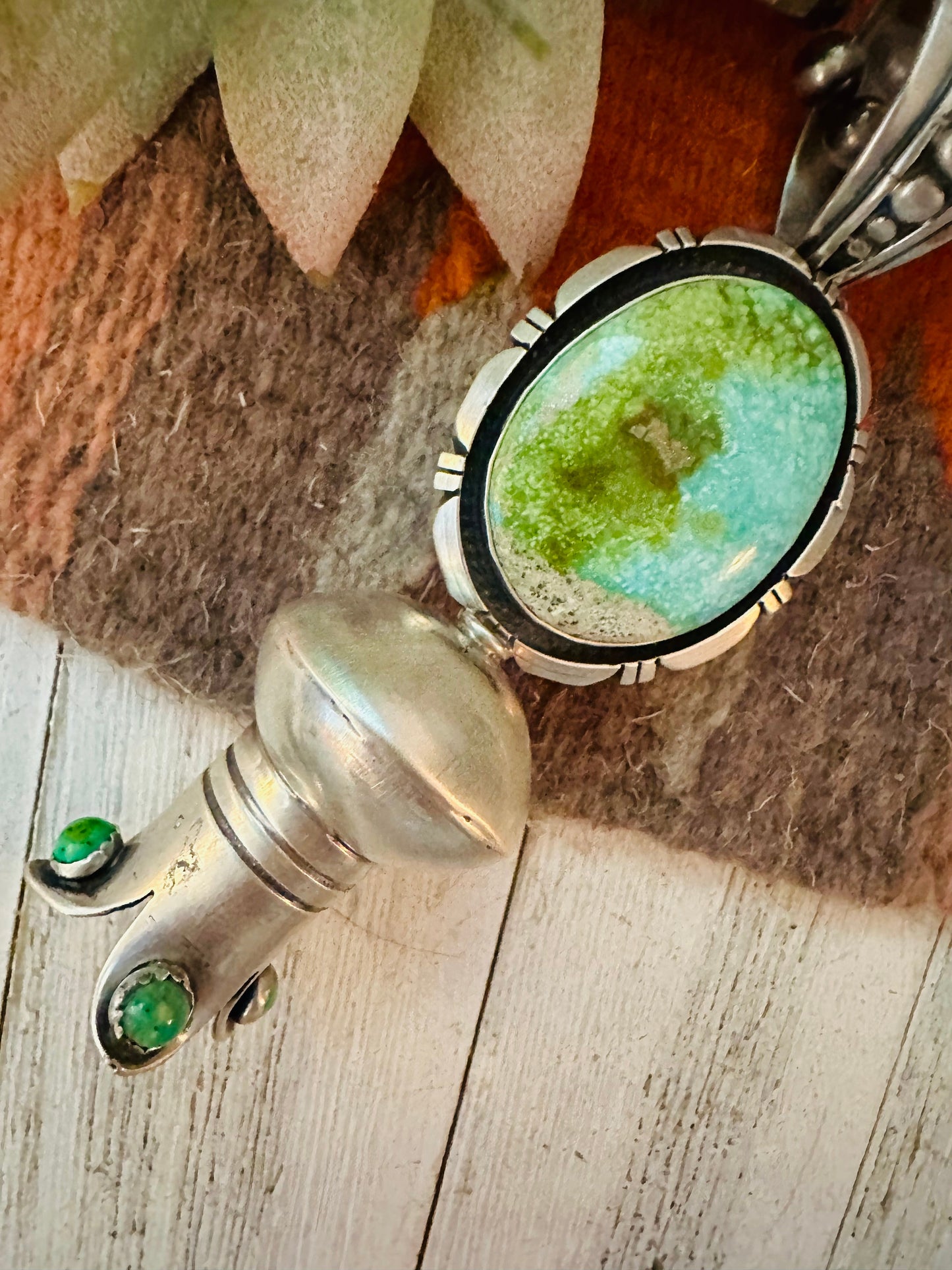 Handcrafted Sterling Silver & Turquoise Blossom Pendant by Thomas Francisco
