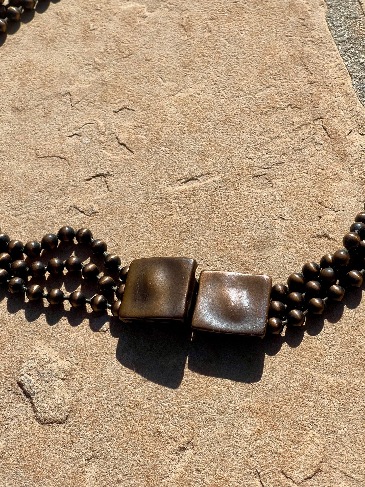 Vintage Handmade Copper Beaded Belt