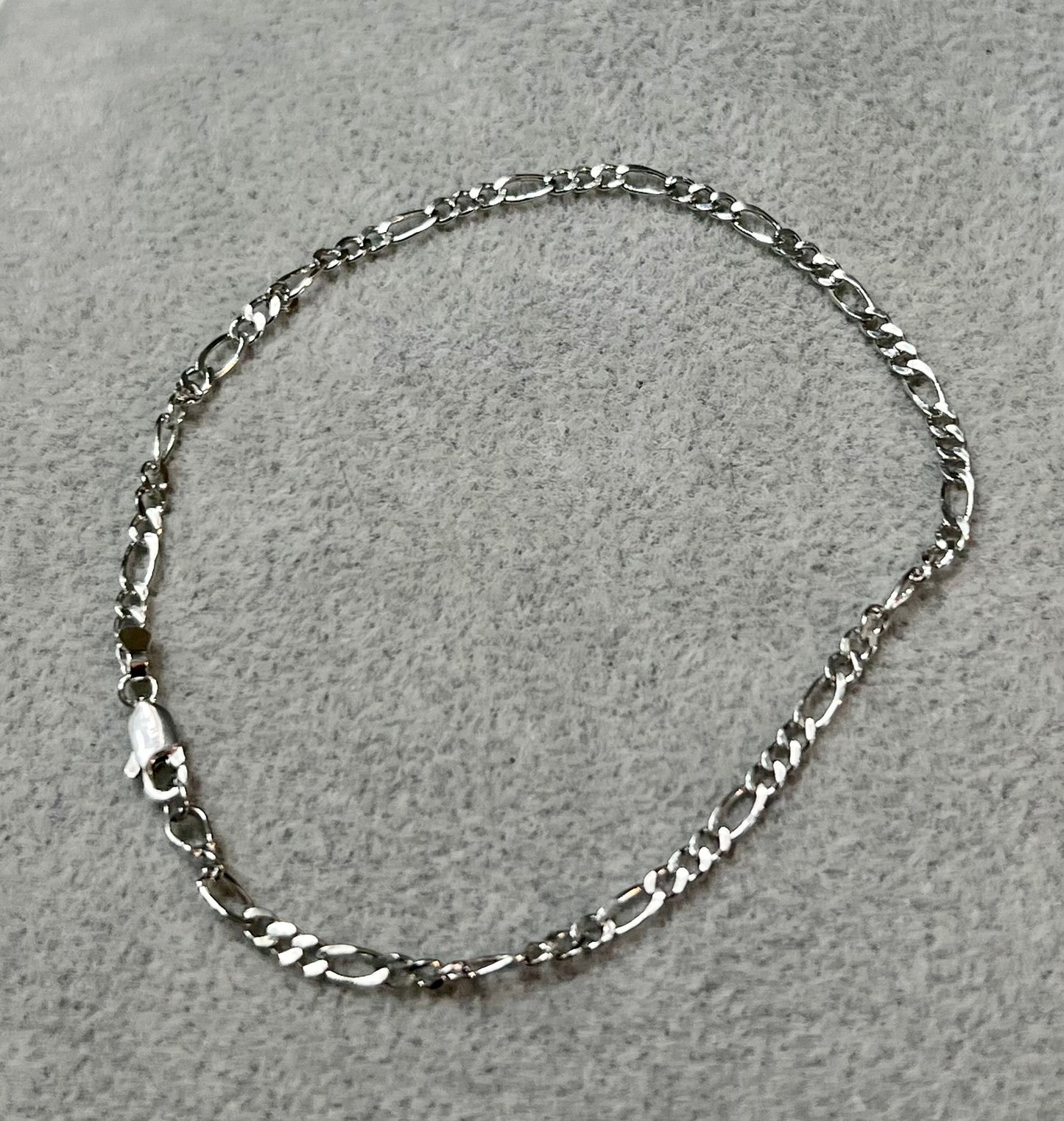 Sterling Silver Figaro Chain Bracelet 8”