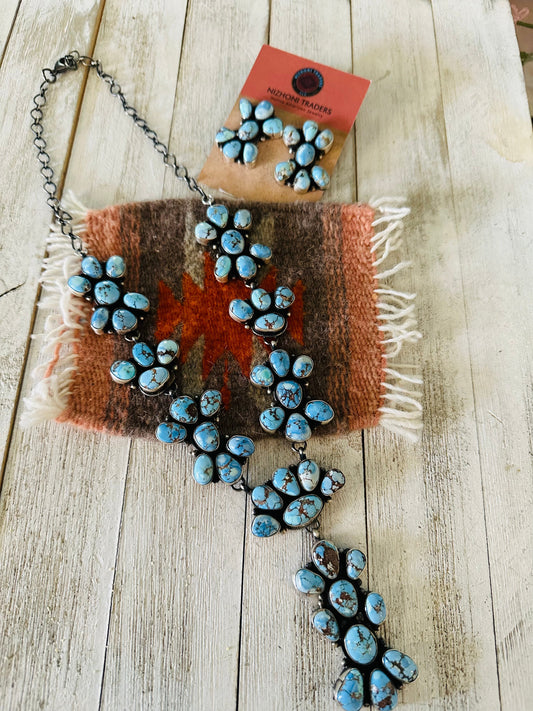 Handcrafted Golden Hills Turquoise & Sterling Silver Necklace Set