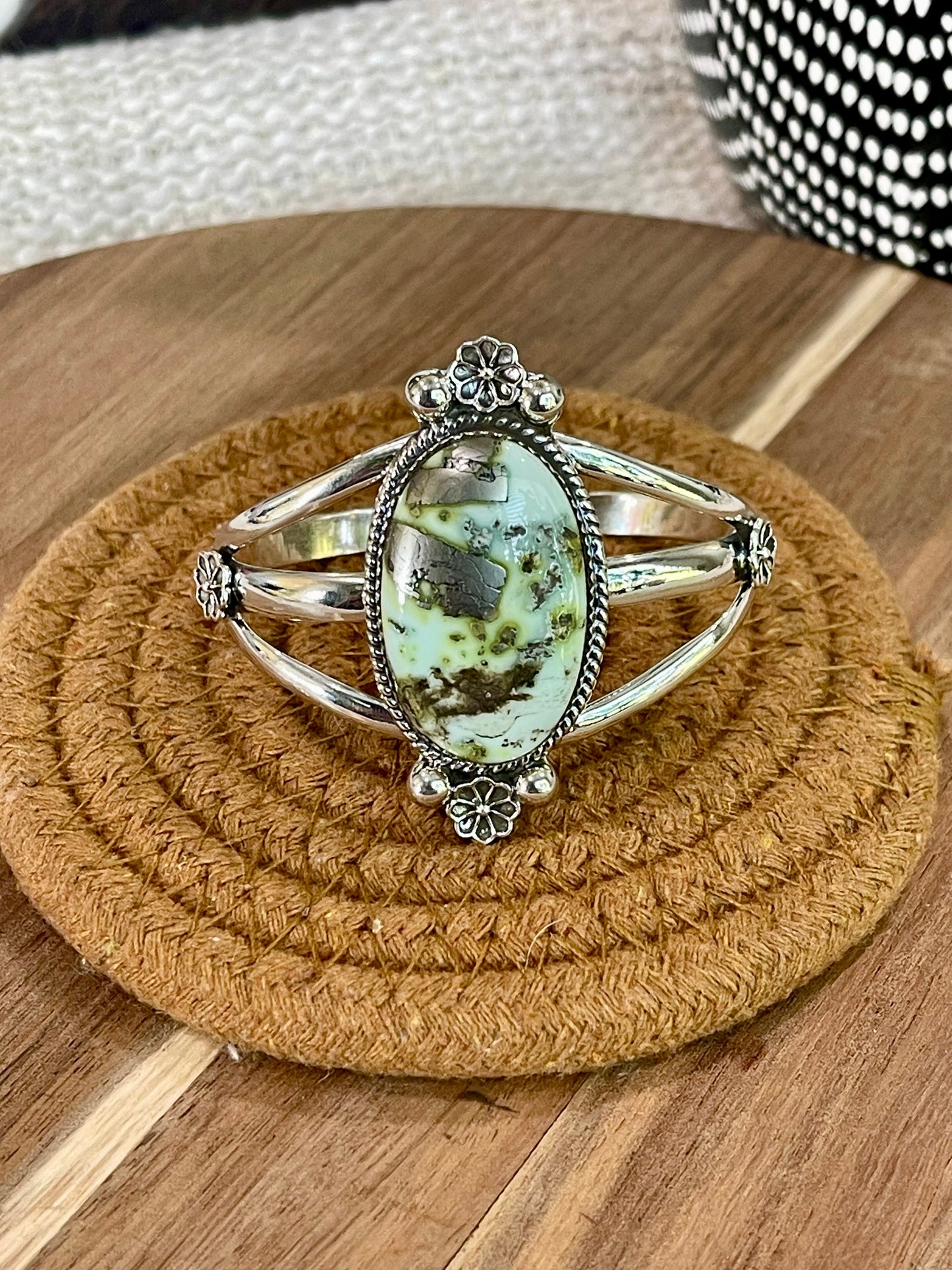 Gorgeous Handmade Sterling Silver & Palomino Cuff Bracelet