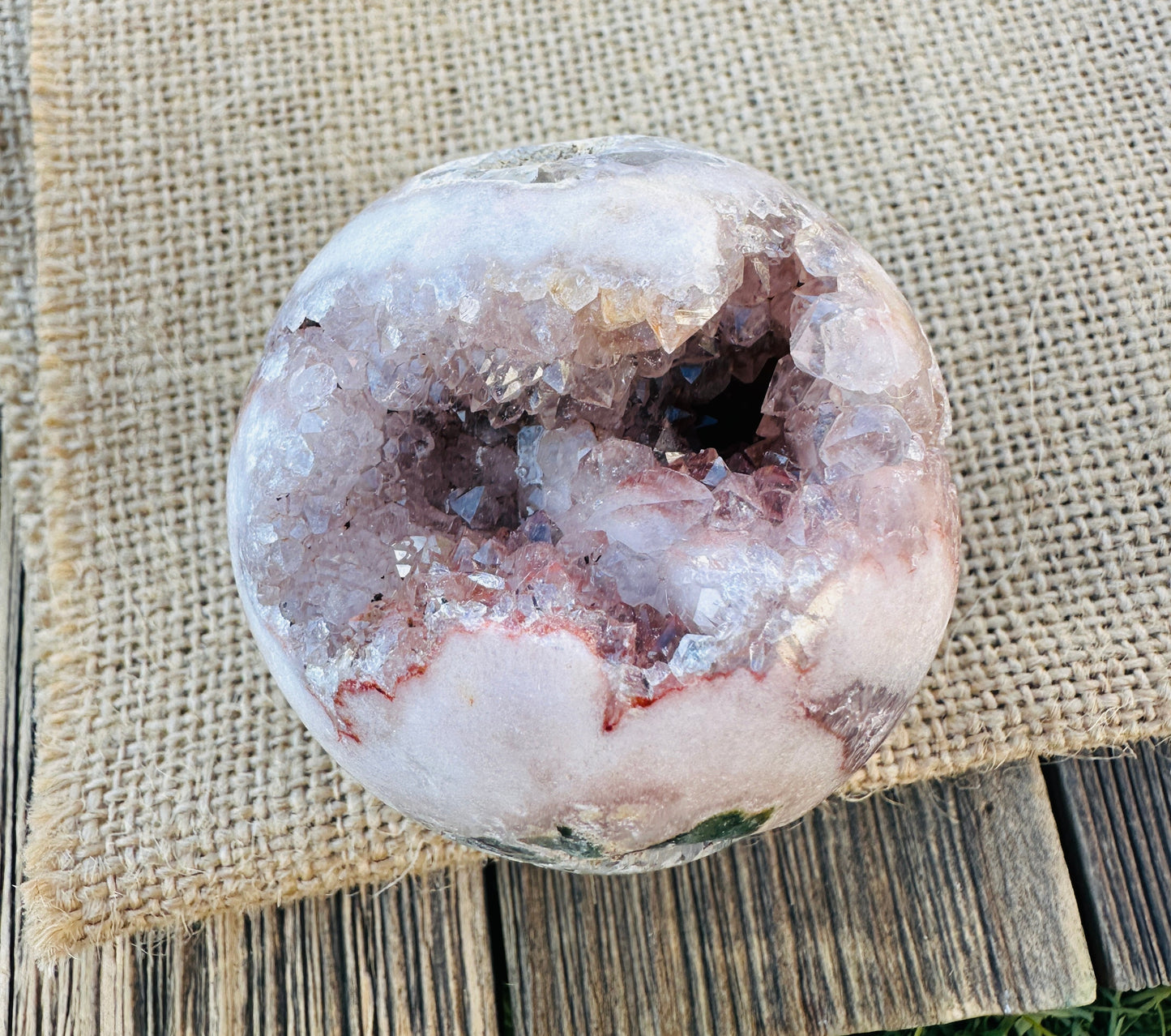 Nizhoni Crystals ✨  Pink Amethyst Geode Sphere