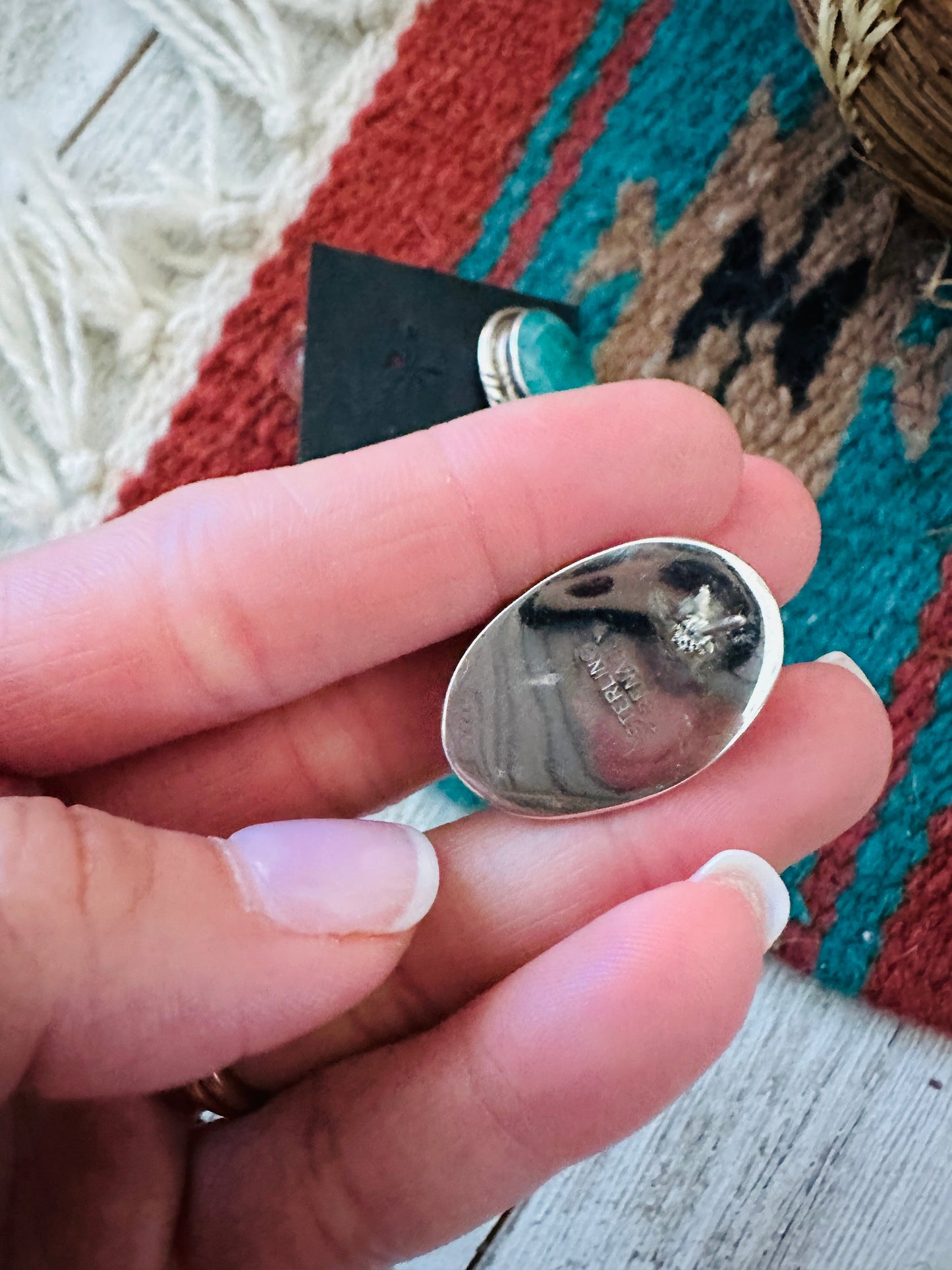 Handcrafted Turquoise & Sterling Silver Post Earrings