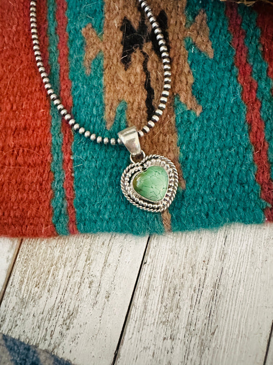 Handcrafted Turquoise & Sterling Silver Heart Pendant