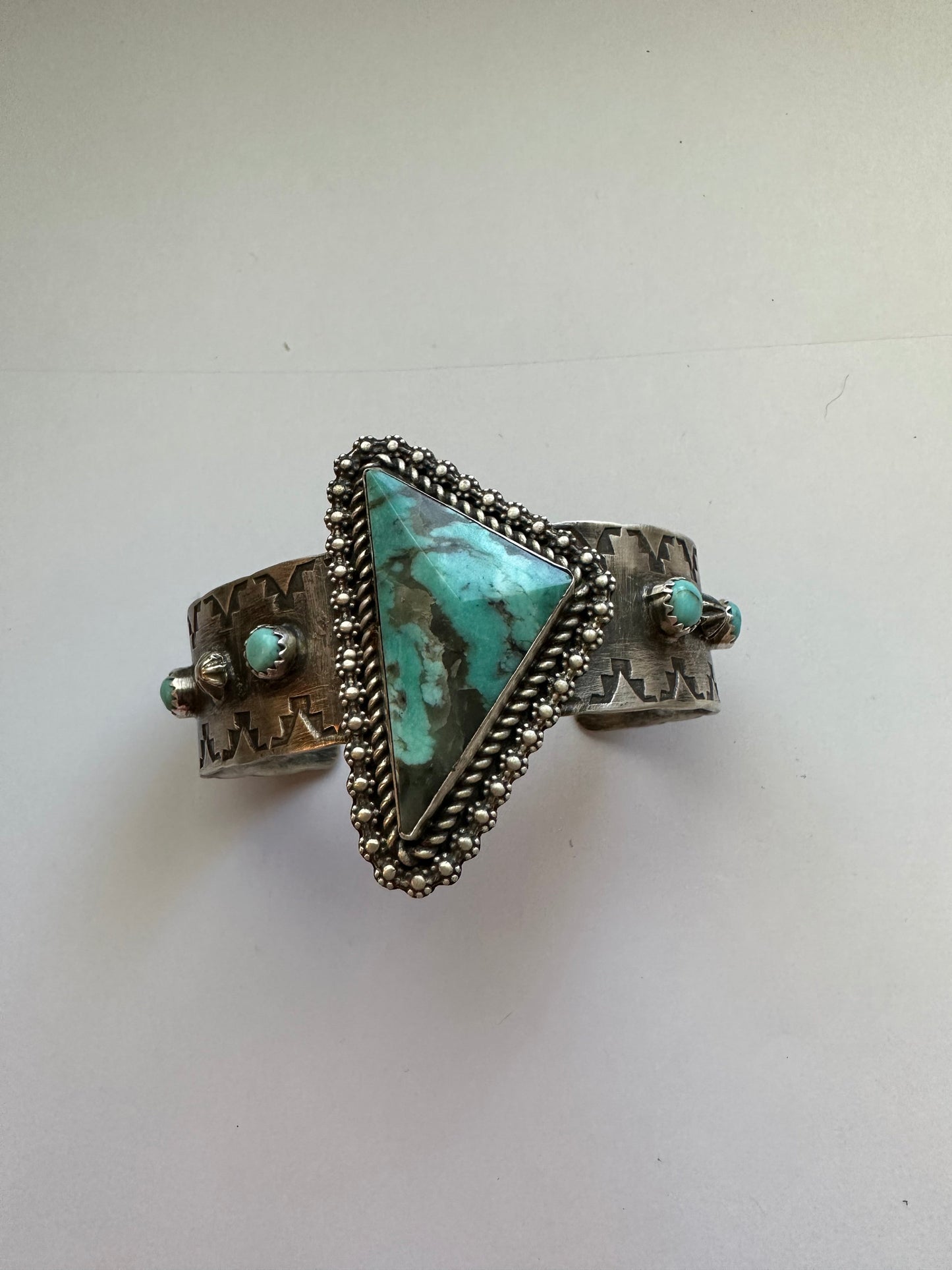 The Cadence Navajo Sterling Silver Turquoise Bracelet Cuff Signed
