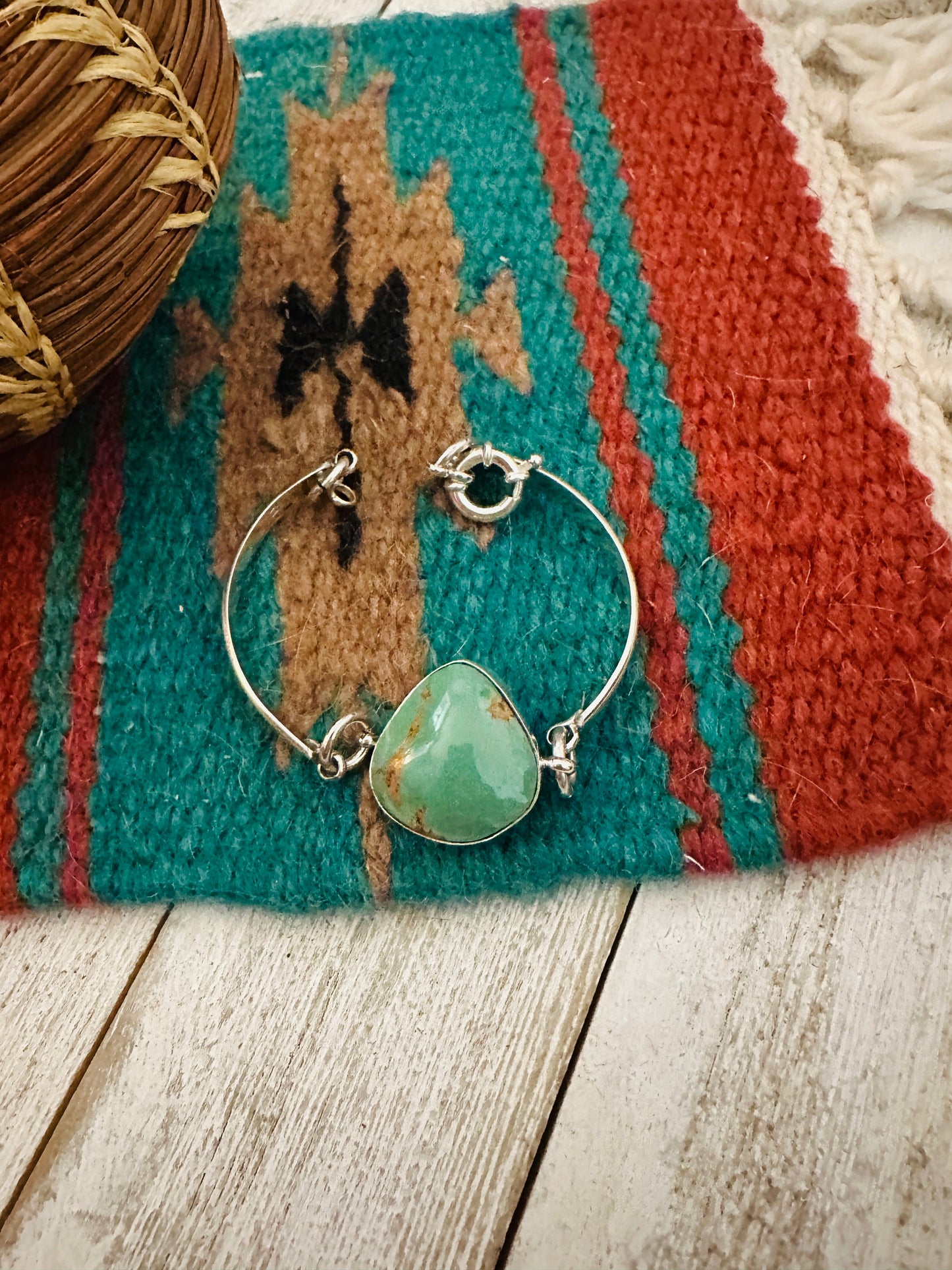 Navajo Turquoise & Sterling Silver Floating Link Bracelet