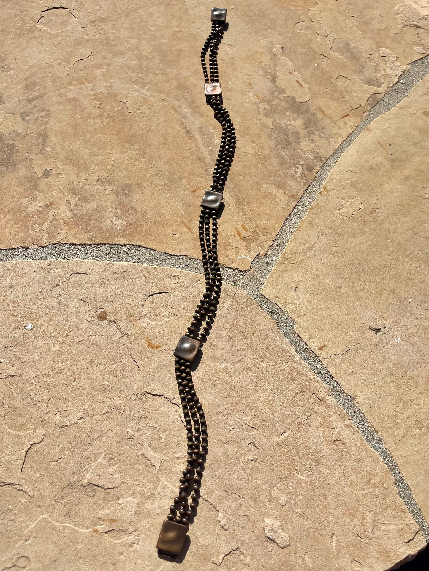 Vintage Handmade Copper Beaded Belt