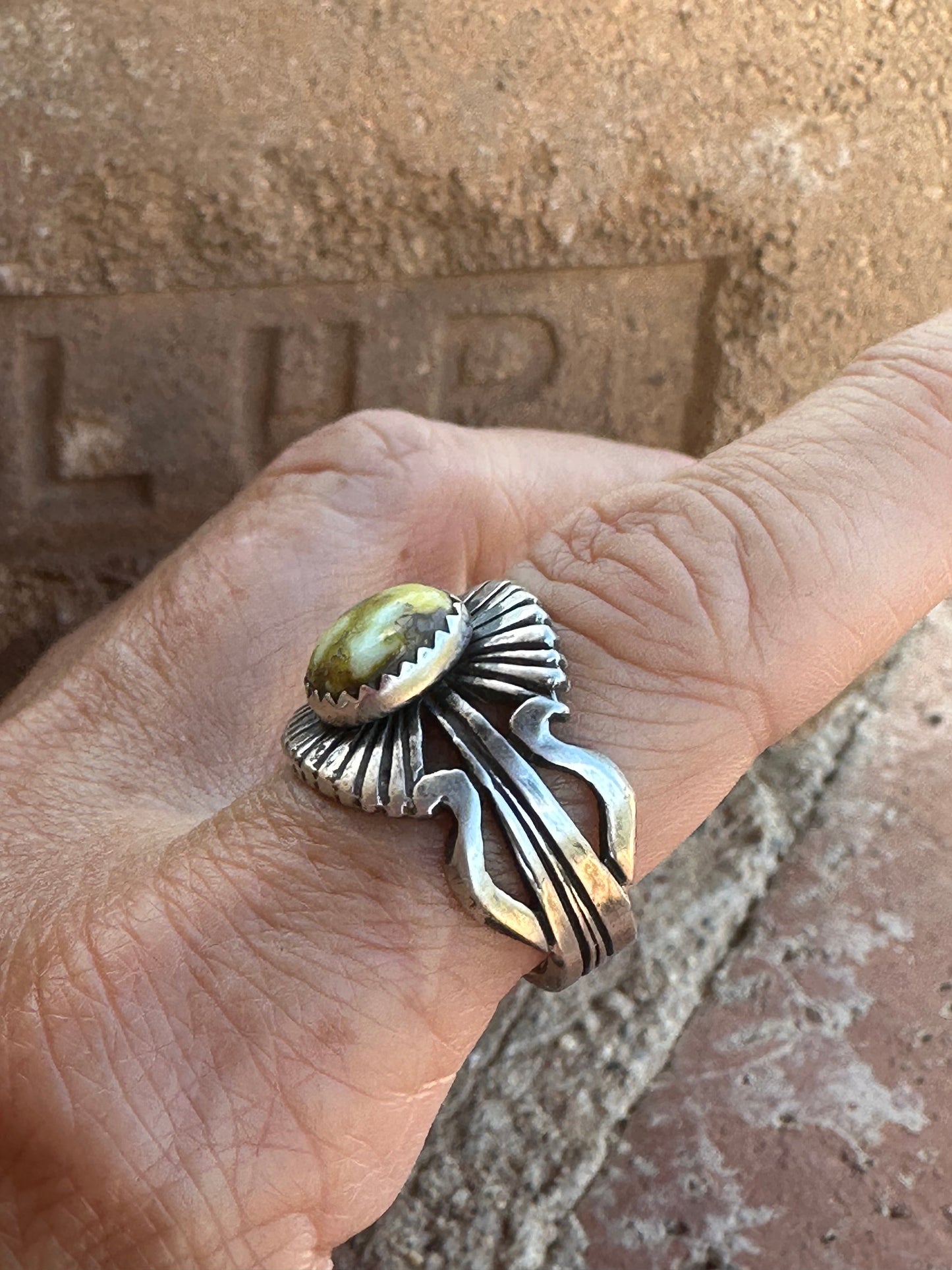Handcrafted Russell Sam Sterling Silver & Palomino Diablo Turquoise Rings