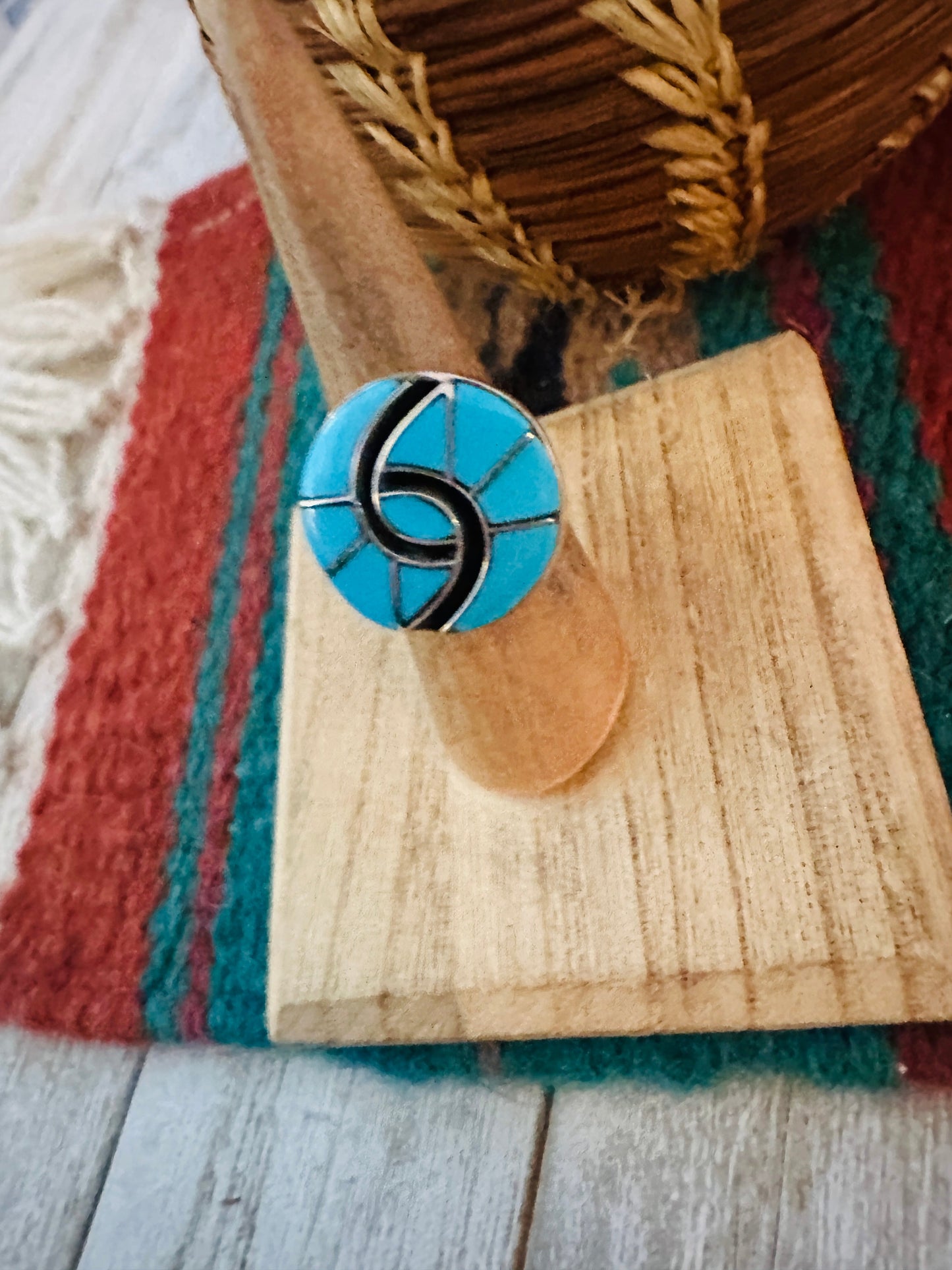 Handcrafted Sterling Silver Turquoise Inlay Ring