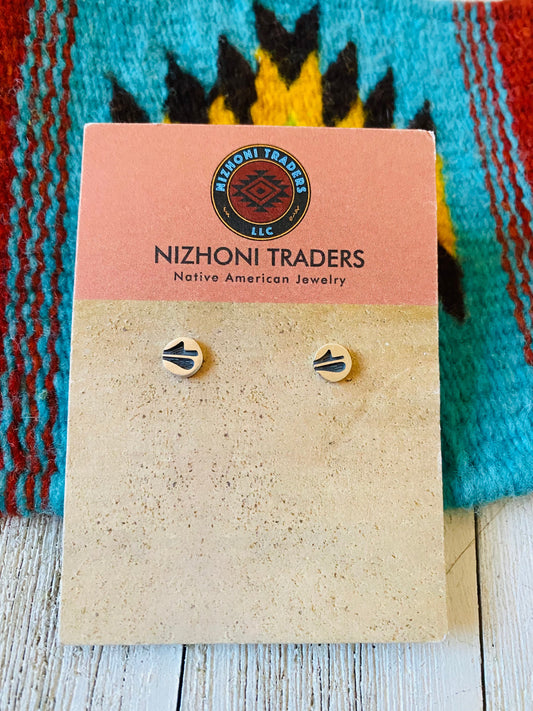 Handcrafted Overlaid Sterling Silver Stud Earrings