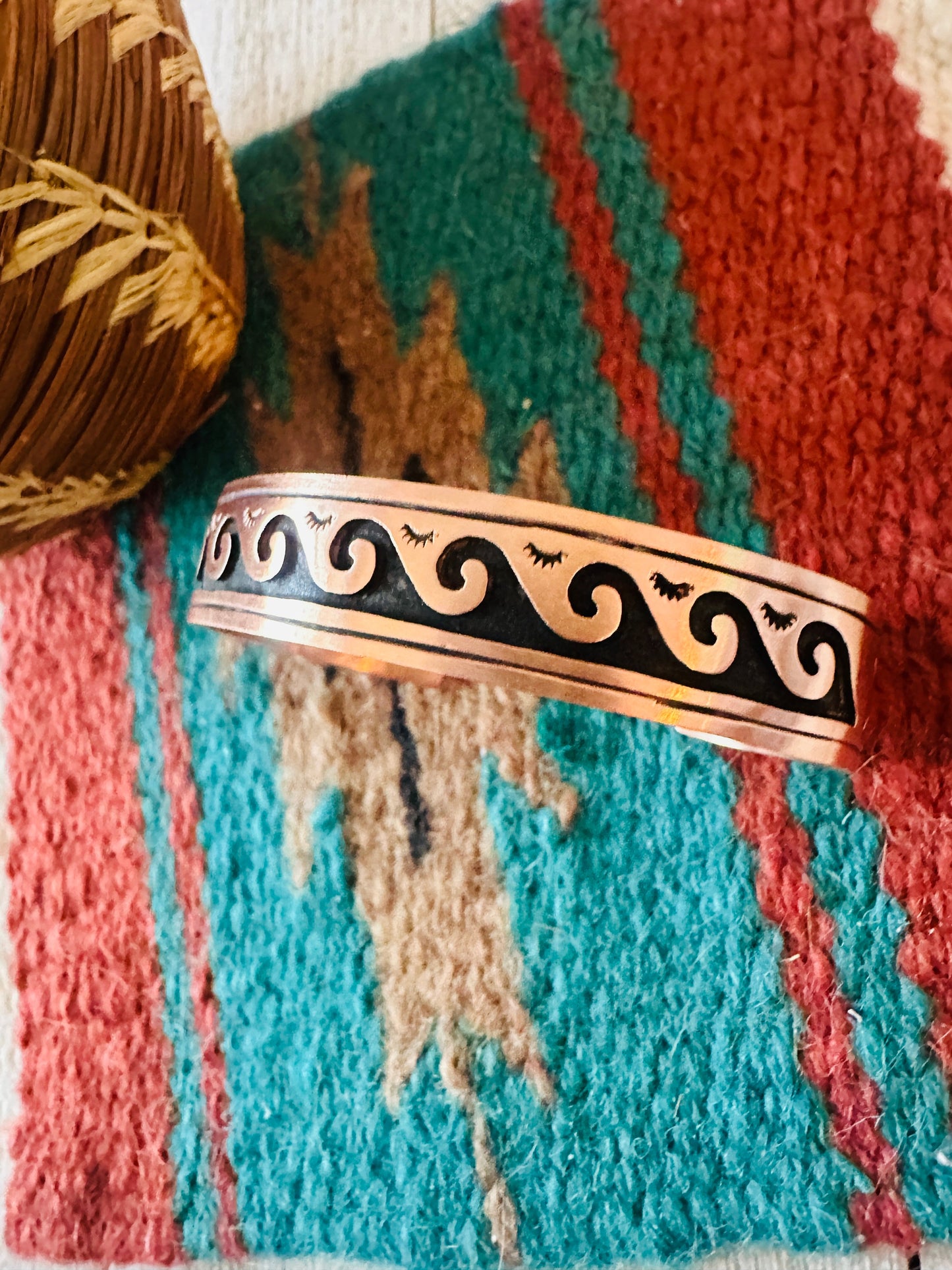 Handcrafted Hand Stamped Copper Cuff Bracelet