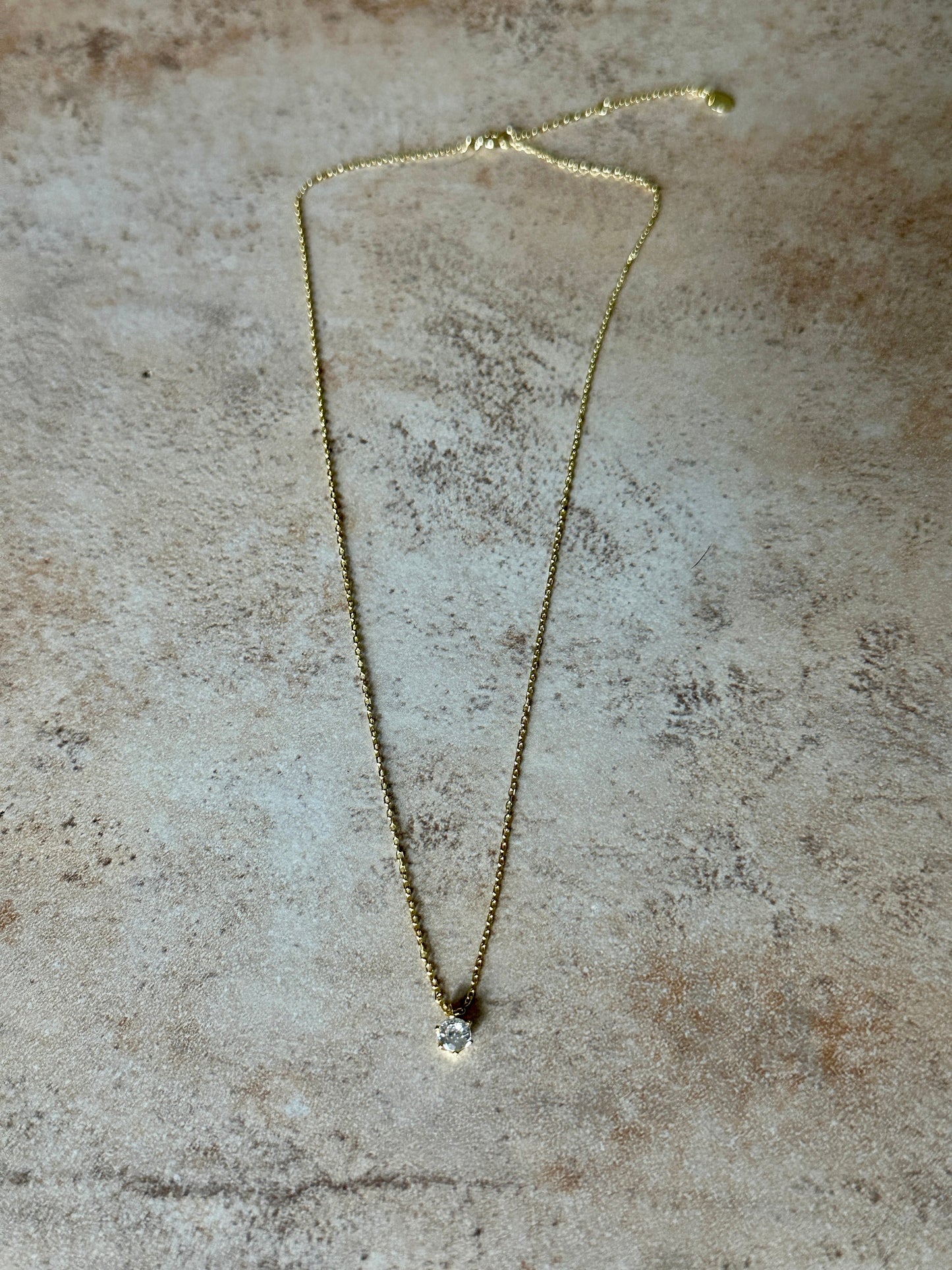 Cubic Zirconia 14k Gold Necklace