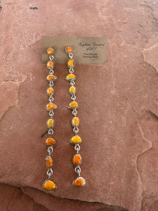 Handmade Honky Tonk Bumble Bee and Sterling Silver Dangle Earrings