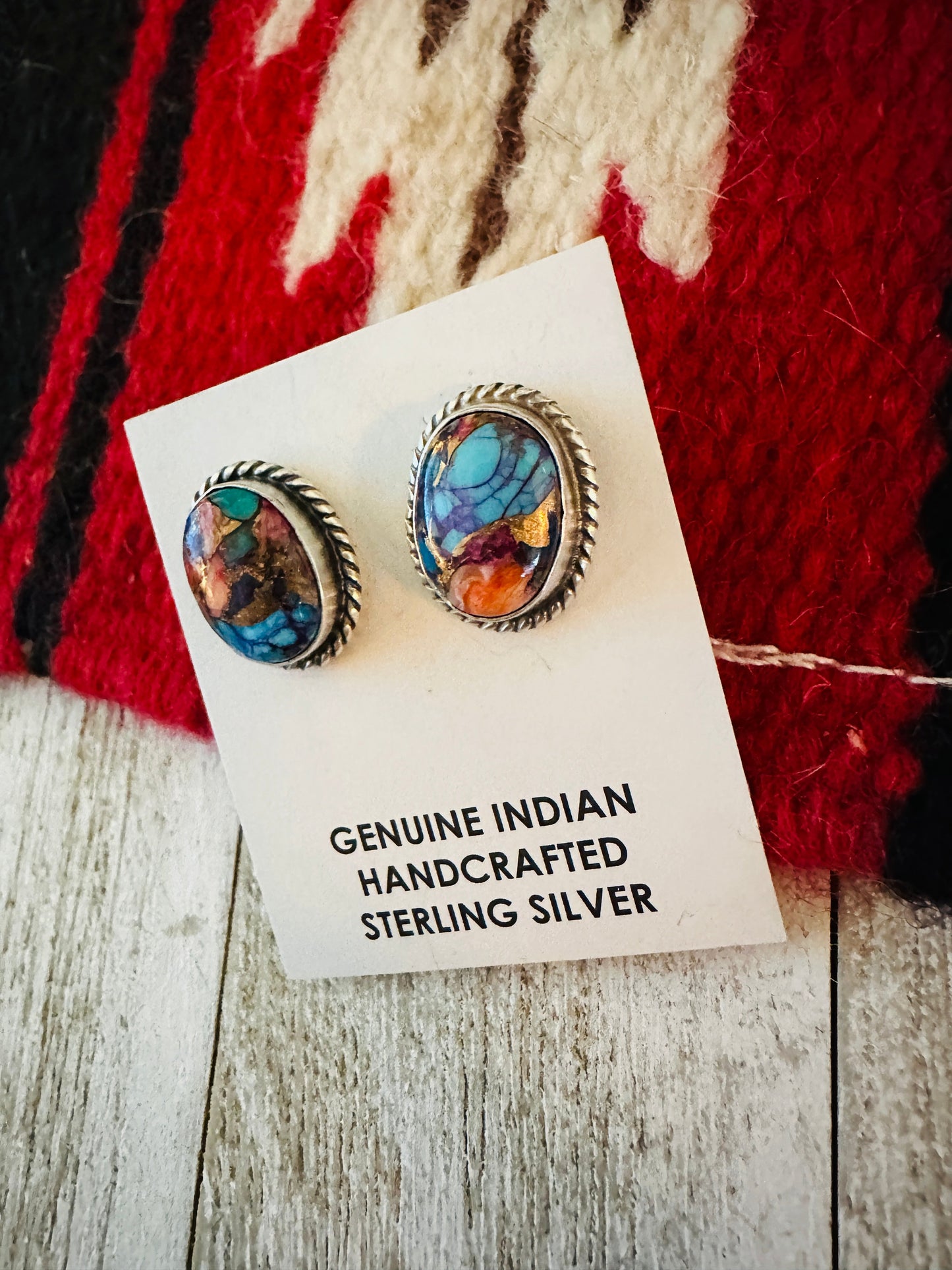 Handcrafted Sterling Silver & Pink Dream Mojave Stud Earrings