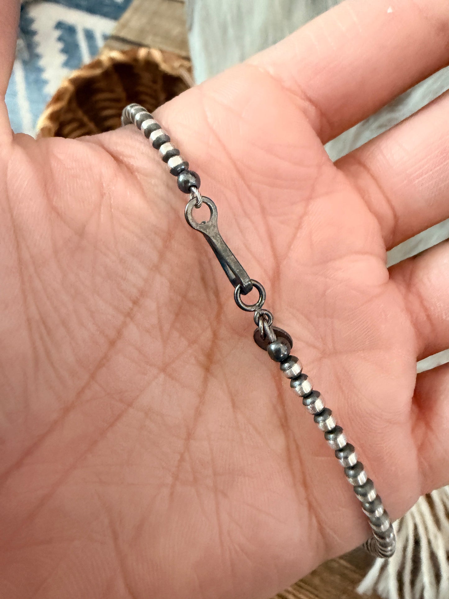 Handcrafted Sterling Silver & Gold Beaded 18” Necklace