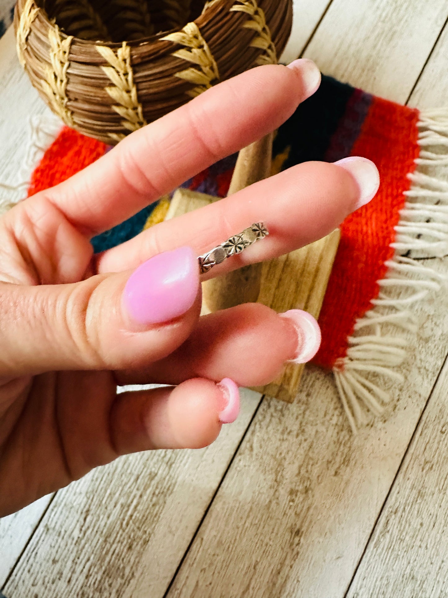 Handcrafted & Hand Stamped Sterling Silver Band Ring