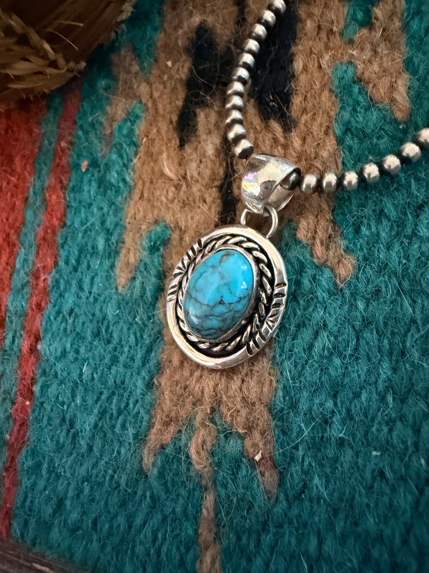 Handcrafted Sterling Silver and Turquoise Pendant