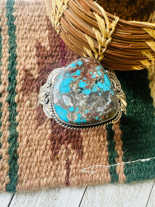 Handcrafted Sterling Silver & Bisbee Turquoise Cuff Bracelet