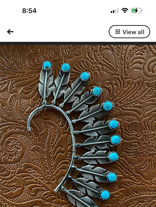 Handcrafted Sterling Silver Feather Cuff Earring(Left  Side)