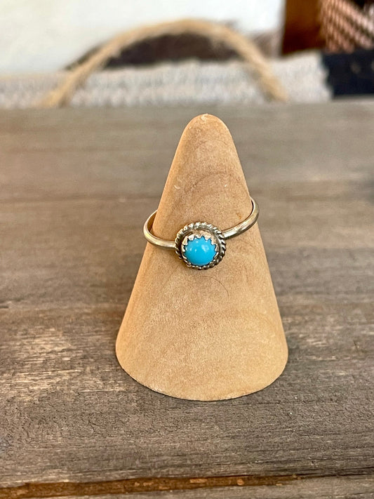 Handmade Turquoise & Sterling Silver Dot Ring