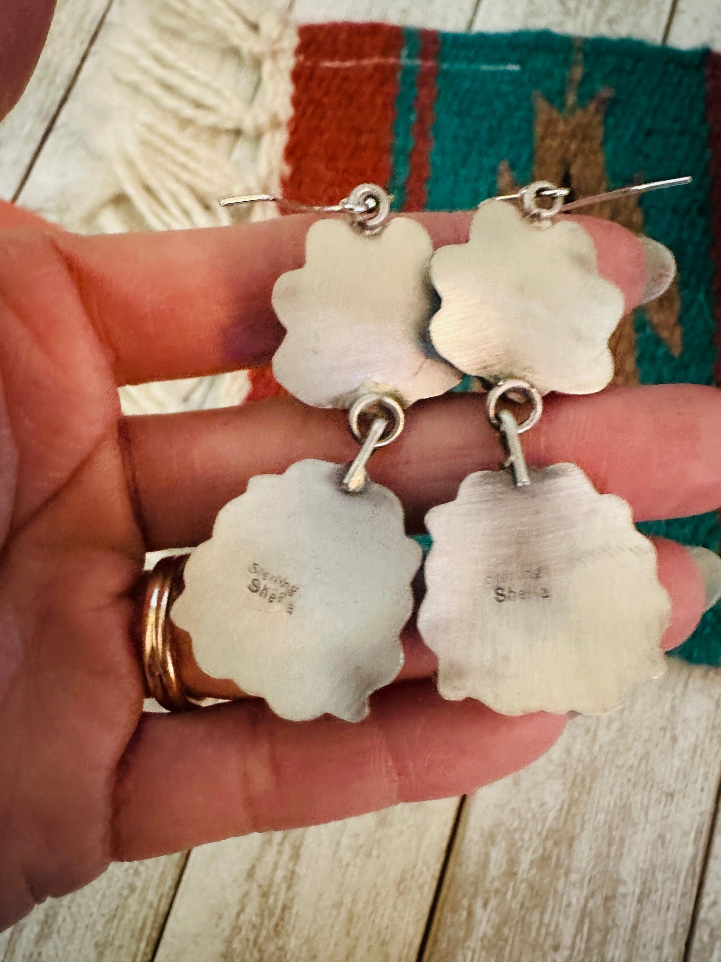 Handcrafted Turquoise & Sterling Silver Dangle Earrings by Sheila Becenti
