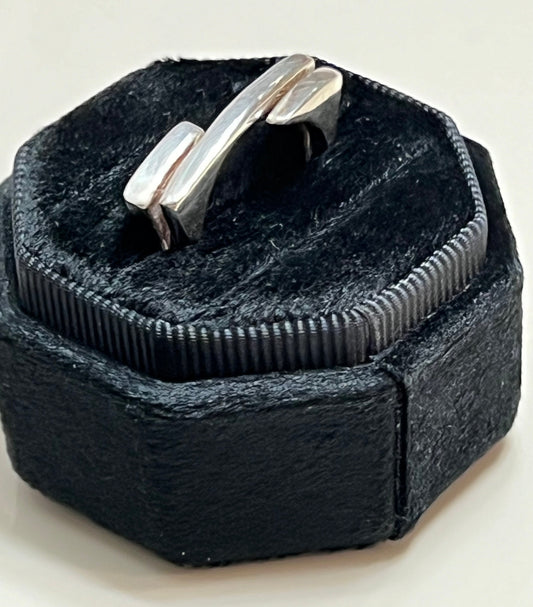 Linear Lines Sterling Silver Ring