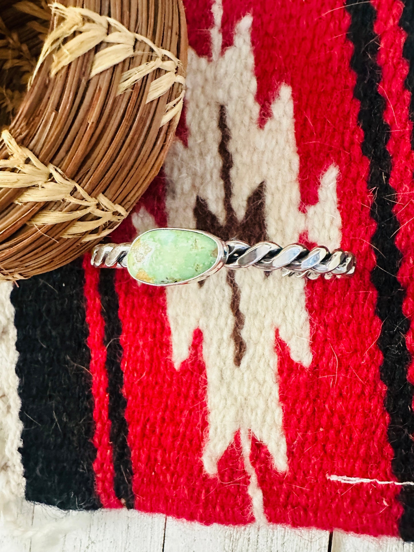 Handcrafted Royston Turquoise & Sterling Silver Cuff Bracelet
