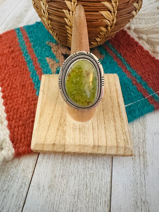 Handcrafted Royston Turquoise & Sterling Silver Ring Size 6.25 by Wydell Billie