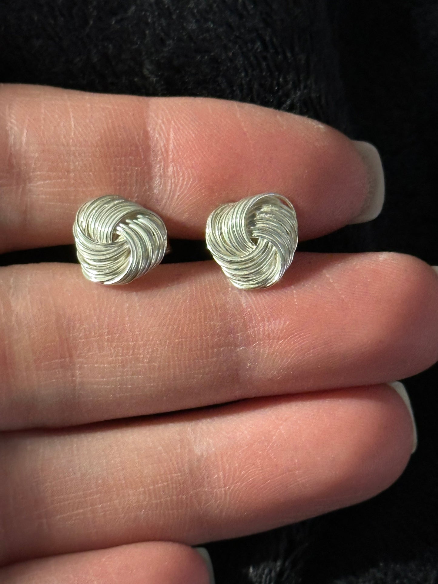 Spun Knot Sterling Silver Earrings