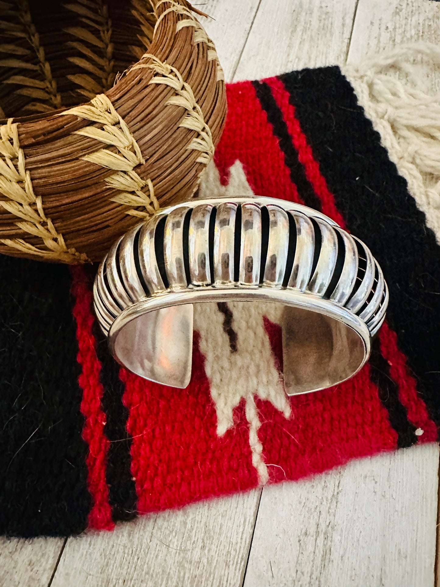 Handcrafted Rolled Sterling Silver Cuff Bracelet