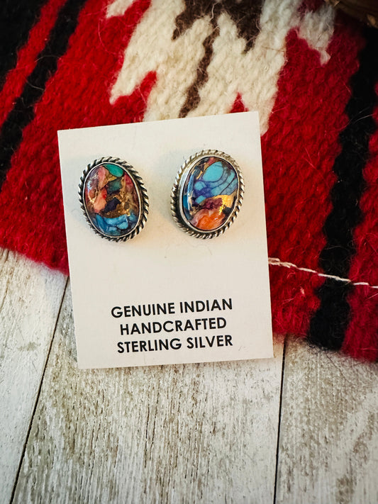 Handcrafted Sterling Silver & Pink Dream Mojave Stud Earrings