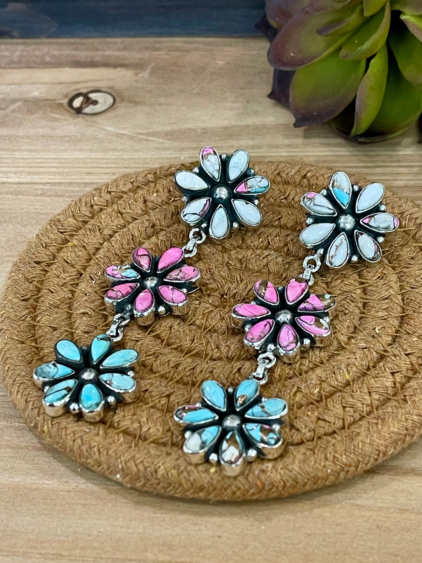 Handmade Cotton Candy & Sterling Silver Dangles