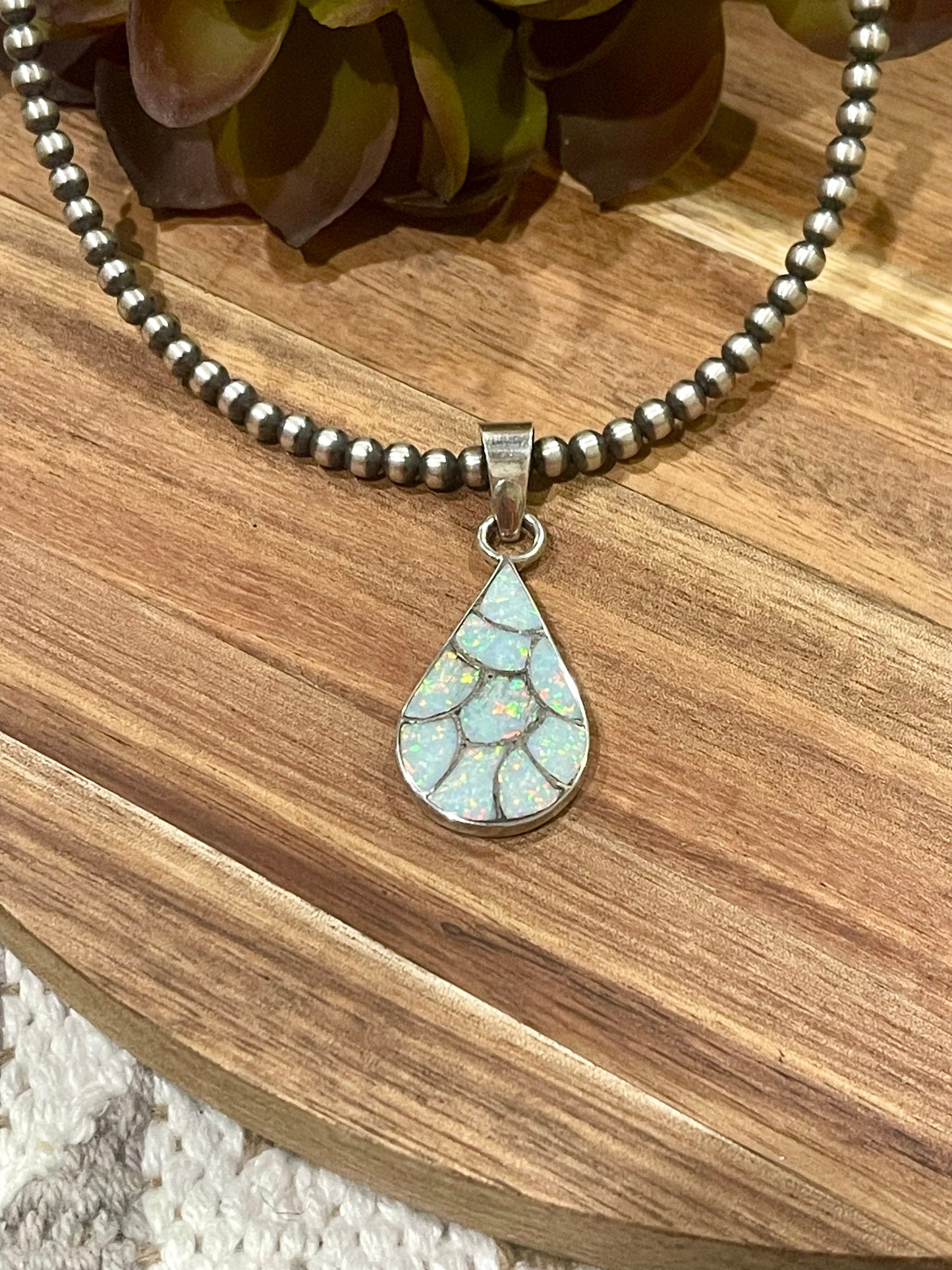 Handcrafted Sterling Silver & Opal Inlay Pendant