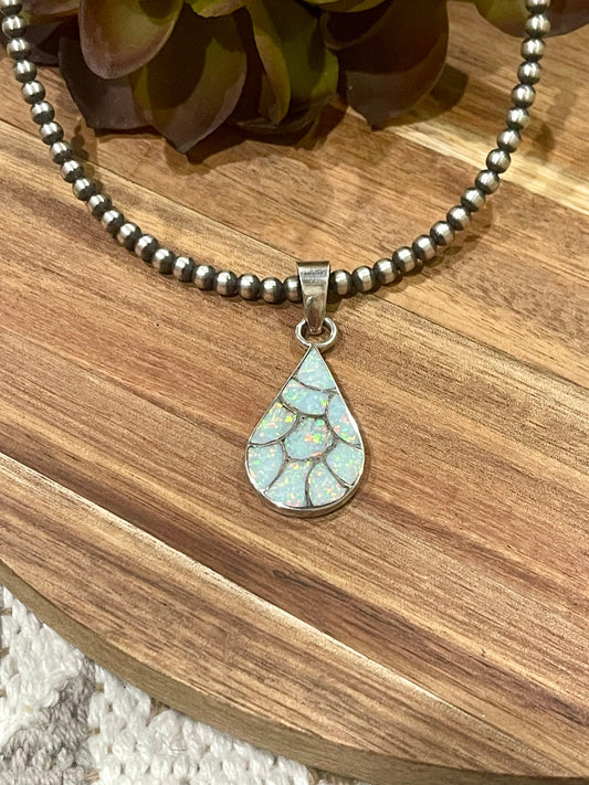 Handcrafted Sterling Silver & Opal Inlay Pendant