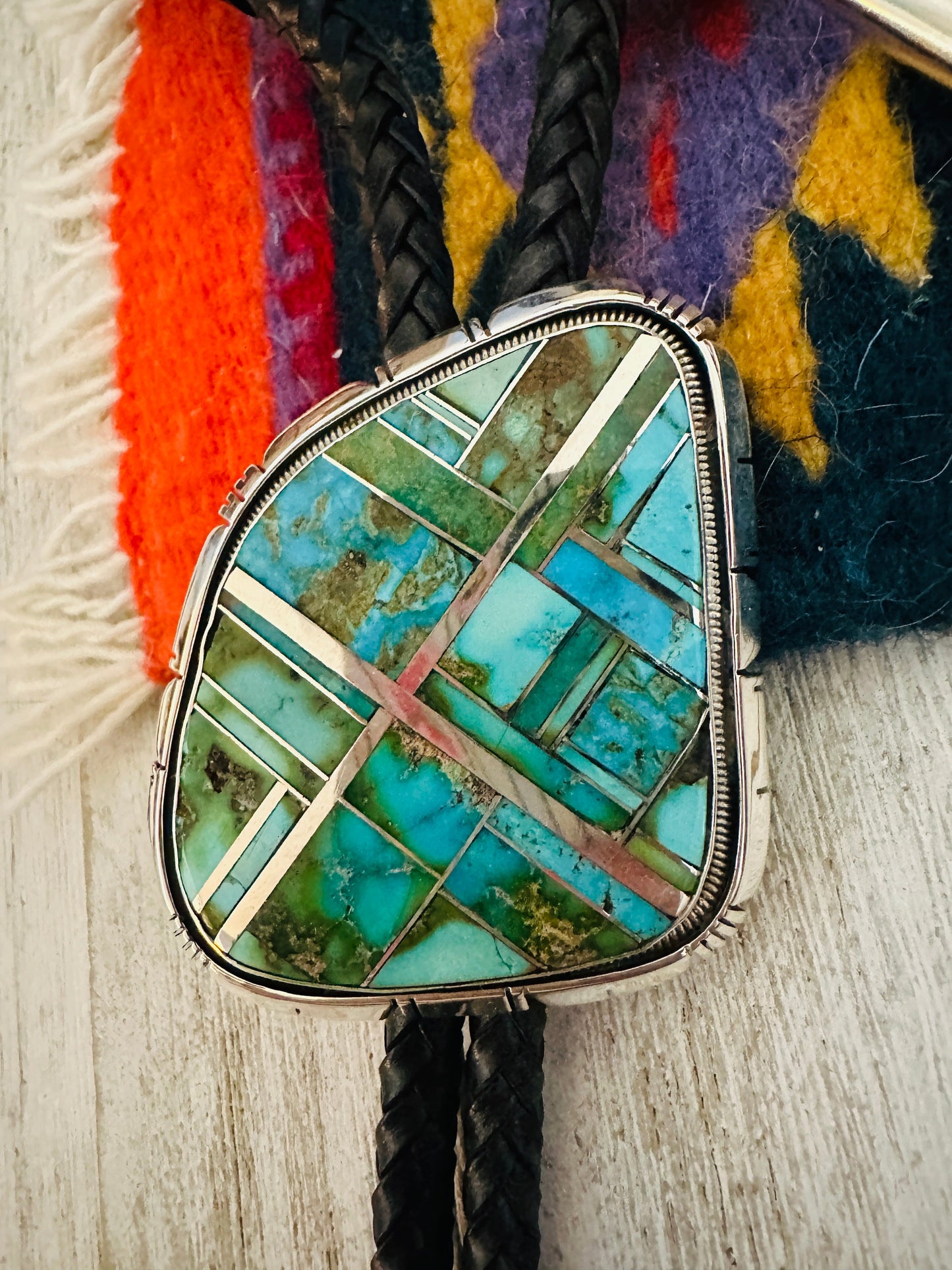 Handcrafted Sterling Silver & Sonoran Mountain Turquoise Bolo Tie