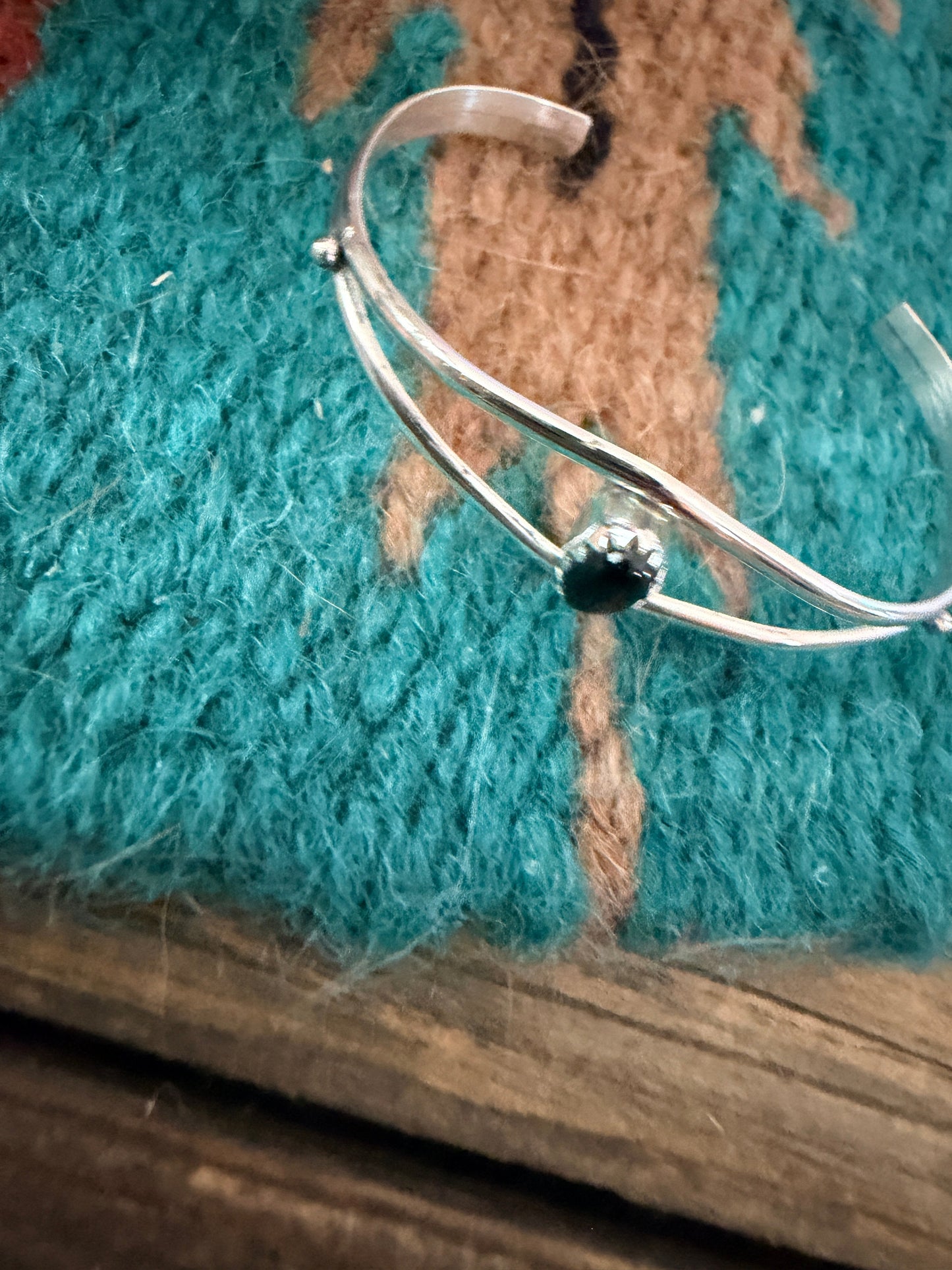 Handcrafted Onyx & Sterling Silver Baby Cuff Bracelet