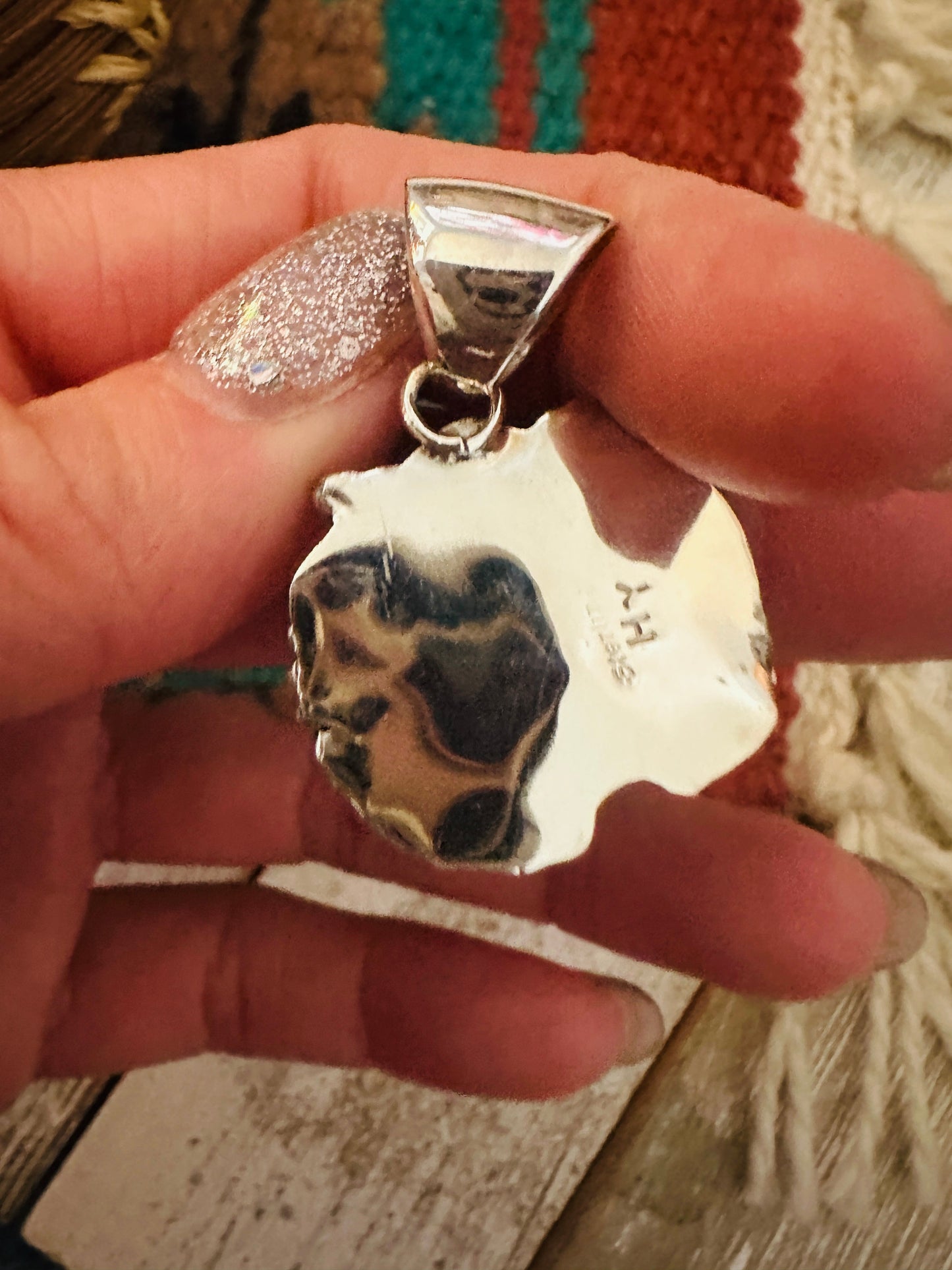 Handcrafted Turquoise & Sterling Silver Leaf Pendant