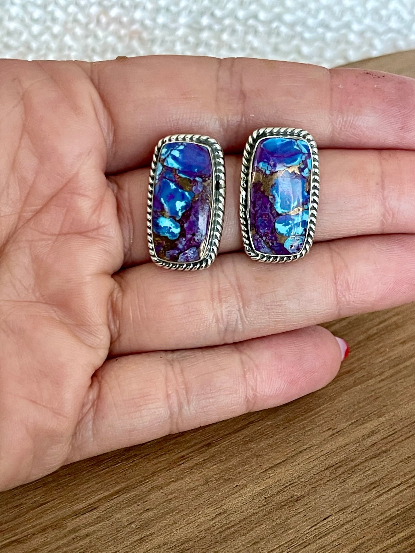 Handcrafted Sterling Silver & Purple Dream Mojave Necklace And Earring Set
