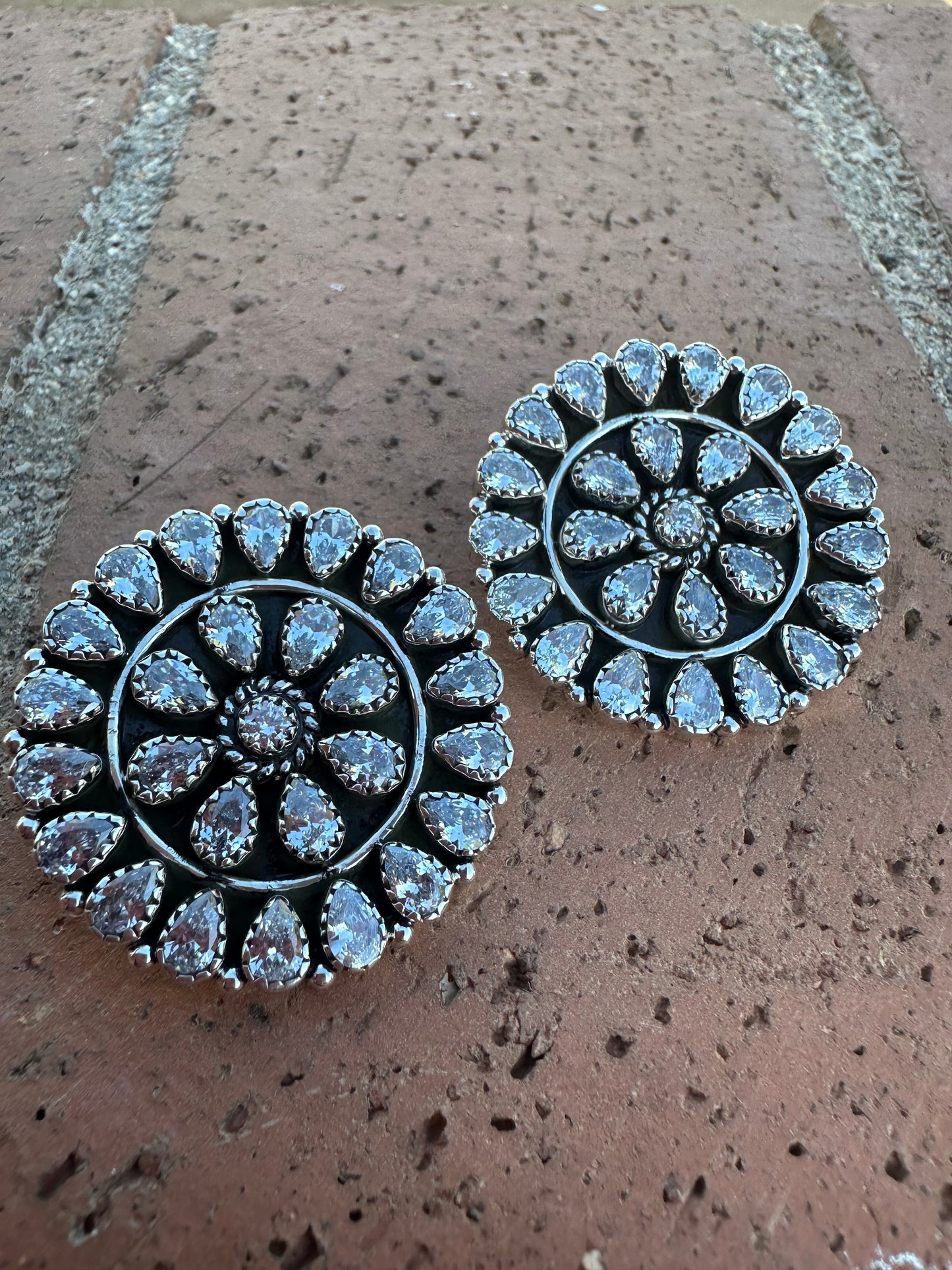 Rhinestone Cowgirl Handmade CZ & Sterling Silver Post Earrings