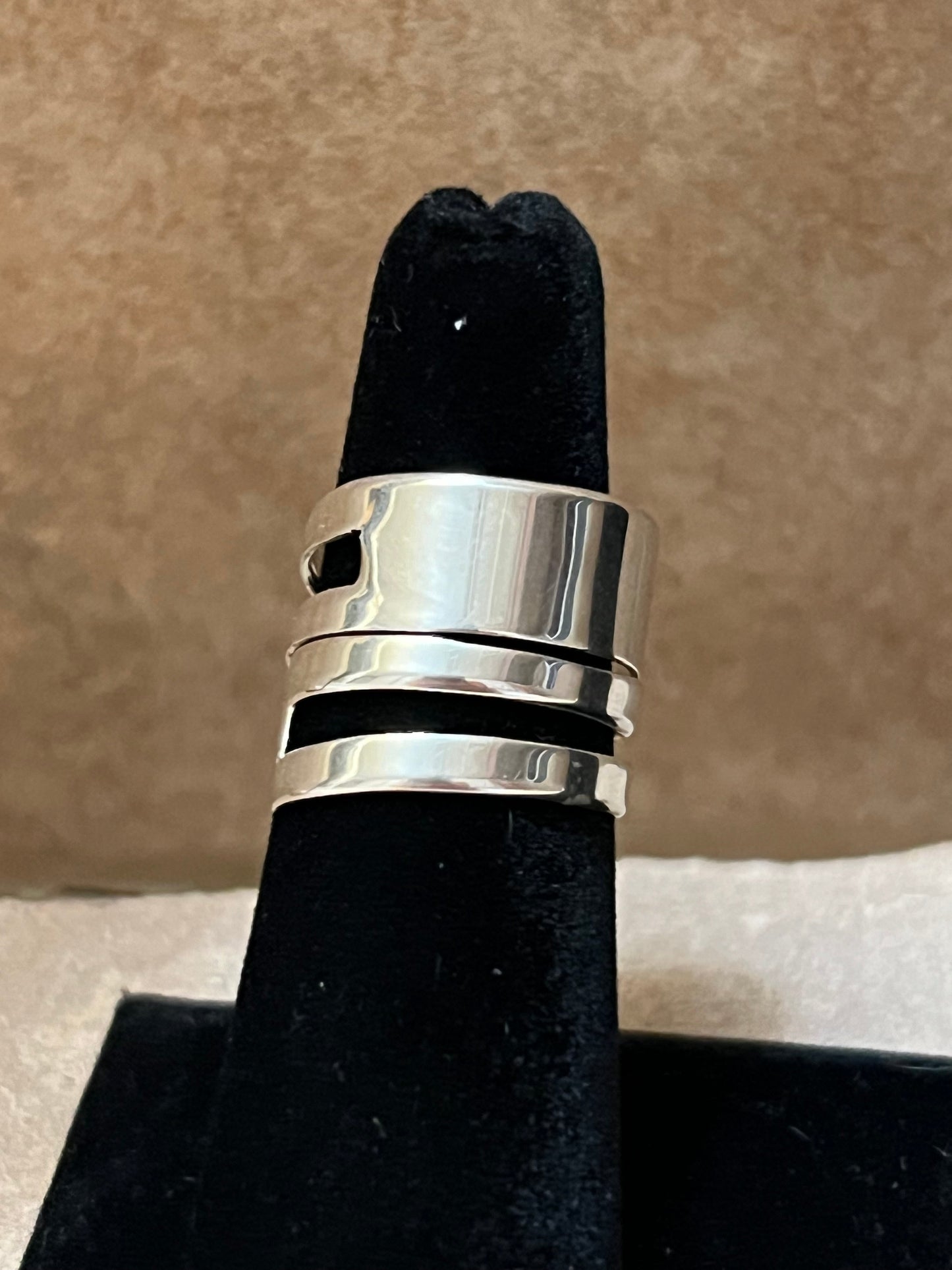 Fold Over Sterling Silver Ring w/ Channel
