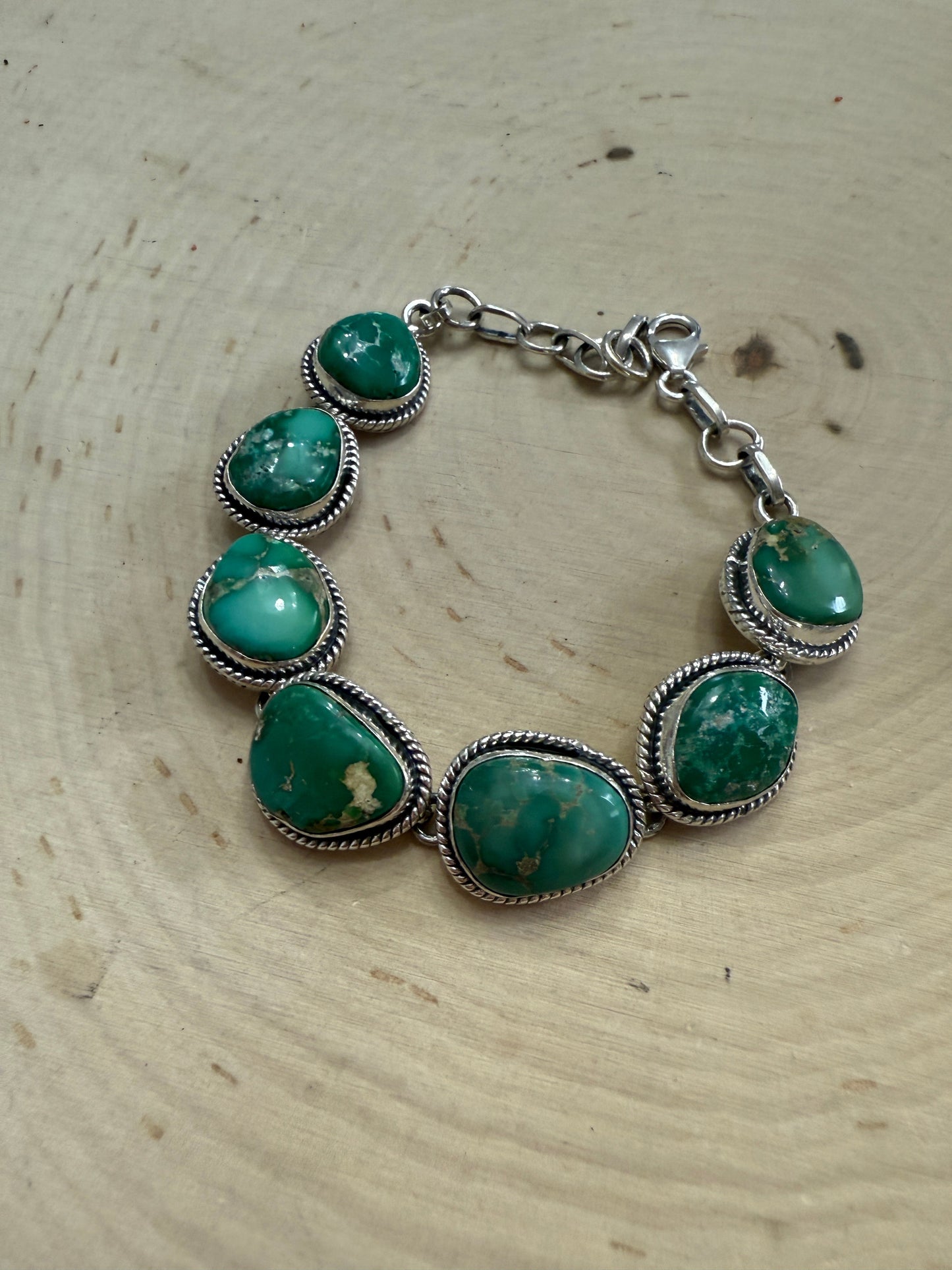 Handmade Sonoran Turquoise & Sterling Silver Link Bracelet