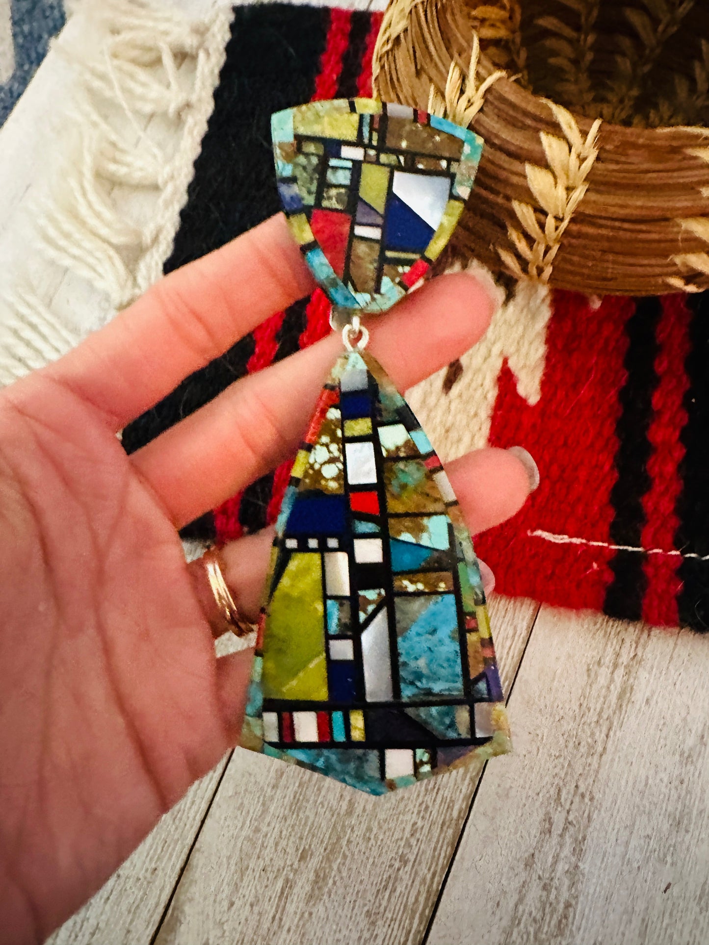 Handcrafted Multi Stone Inlay Pendant