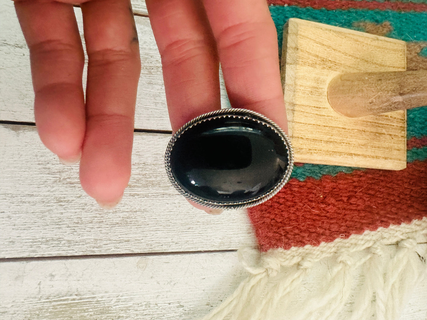 Handcrafted Black Onyx & Sterling Silver Ring