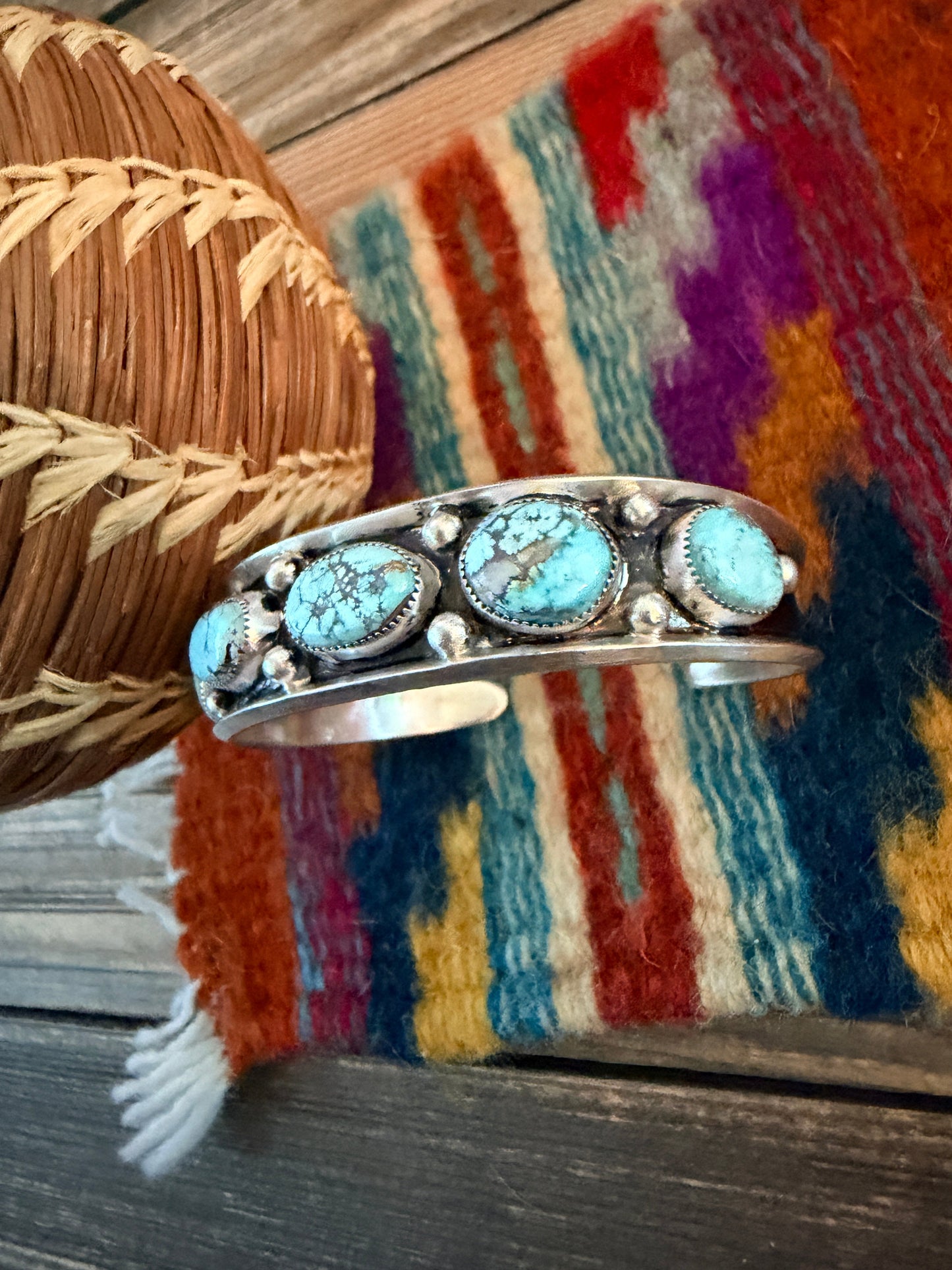 Handcrafted Dry Creek Turquoise & Sterling Silver Cuff Bracelet by Paul Largo