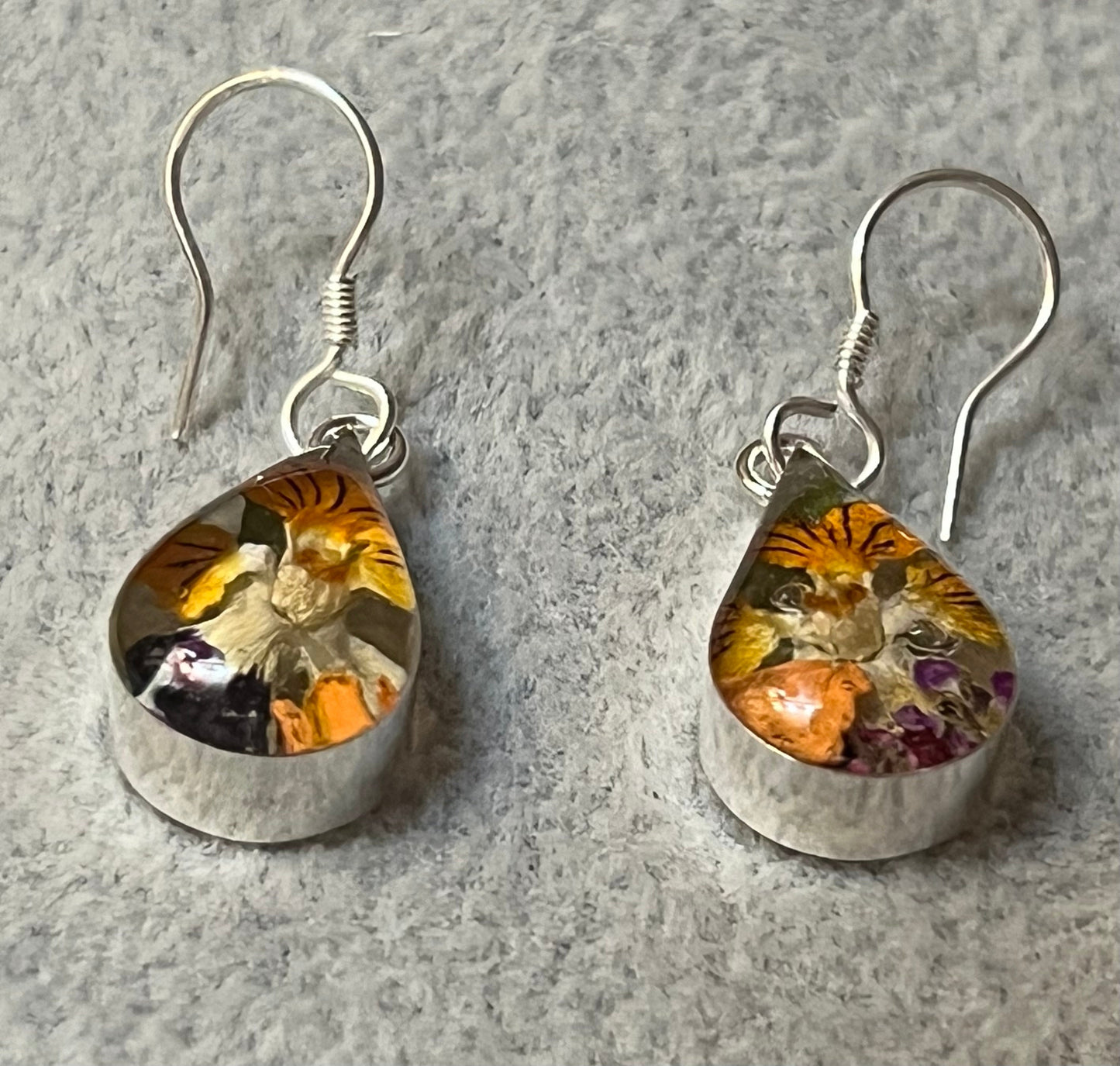 Primavera Small Teardrop Sterling Silver Earrings on Hook