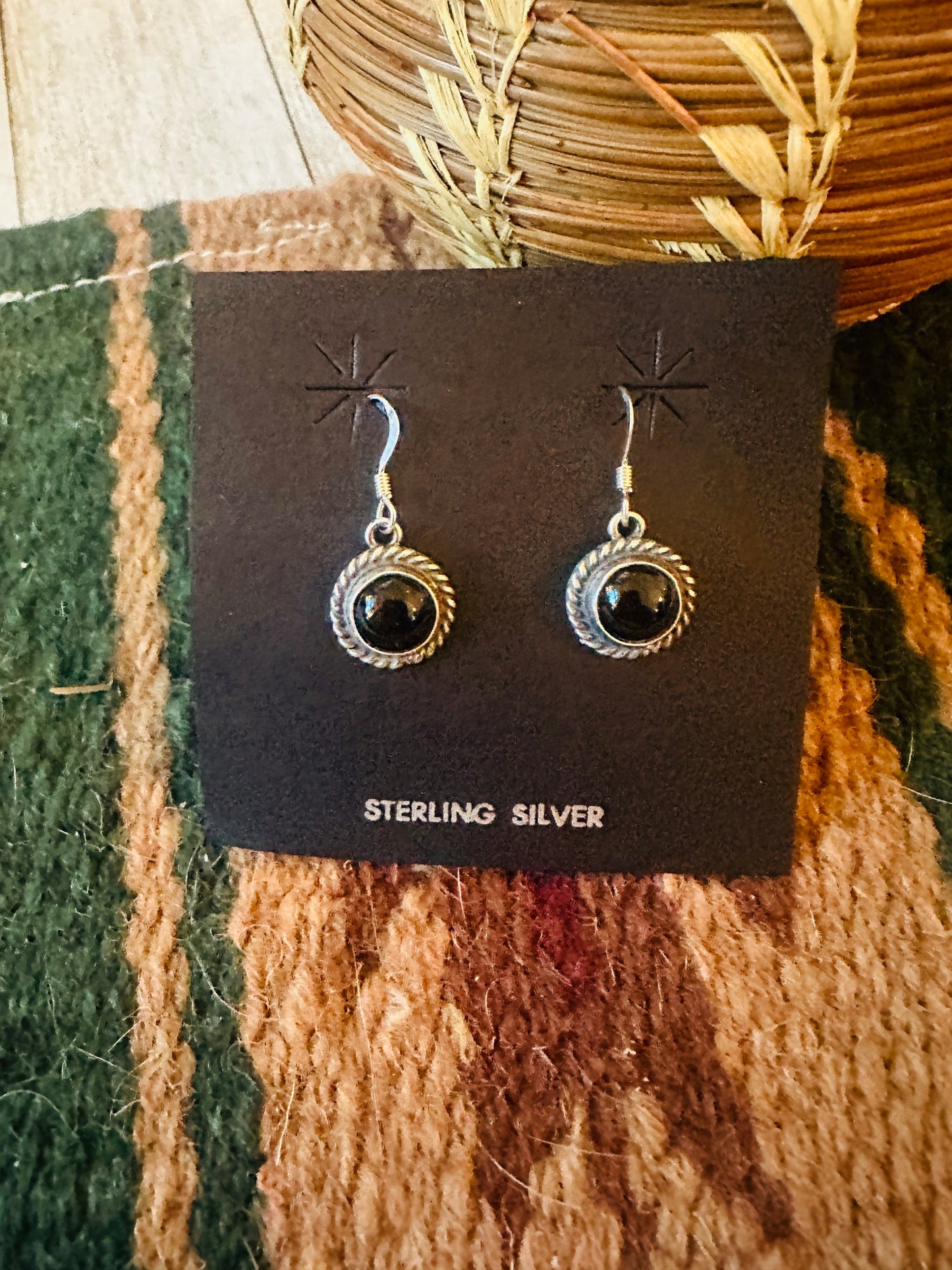 Handcrafted Onyx & Sterling Silver Dangle Earrings