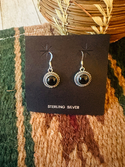 Handcrafted Onyx & Sterling Silver Dangle Earrings