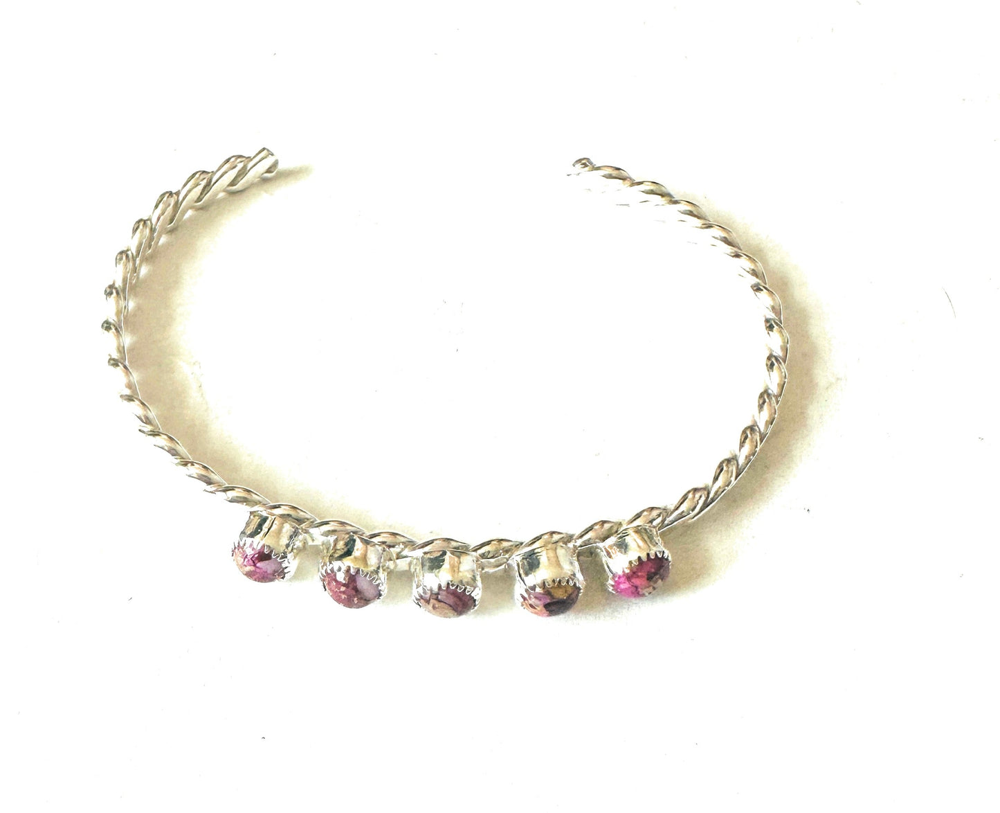 Handcrafted Pink Dream Mojave & Sterling Silver Cuff Bracelet