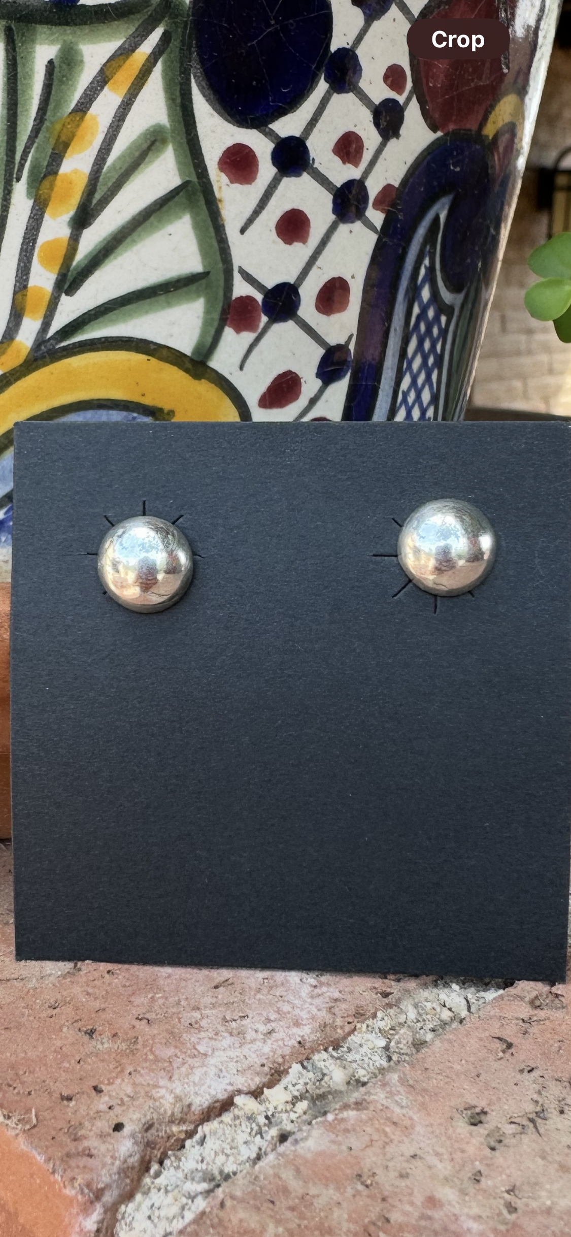 Handcrafted  Sterling Silver Ball Stud Earrings 6mm
