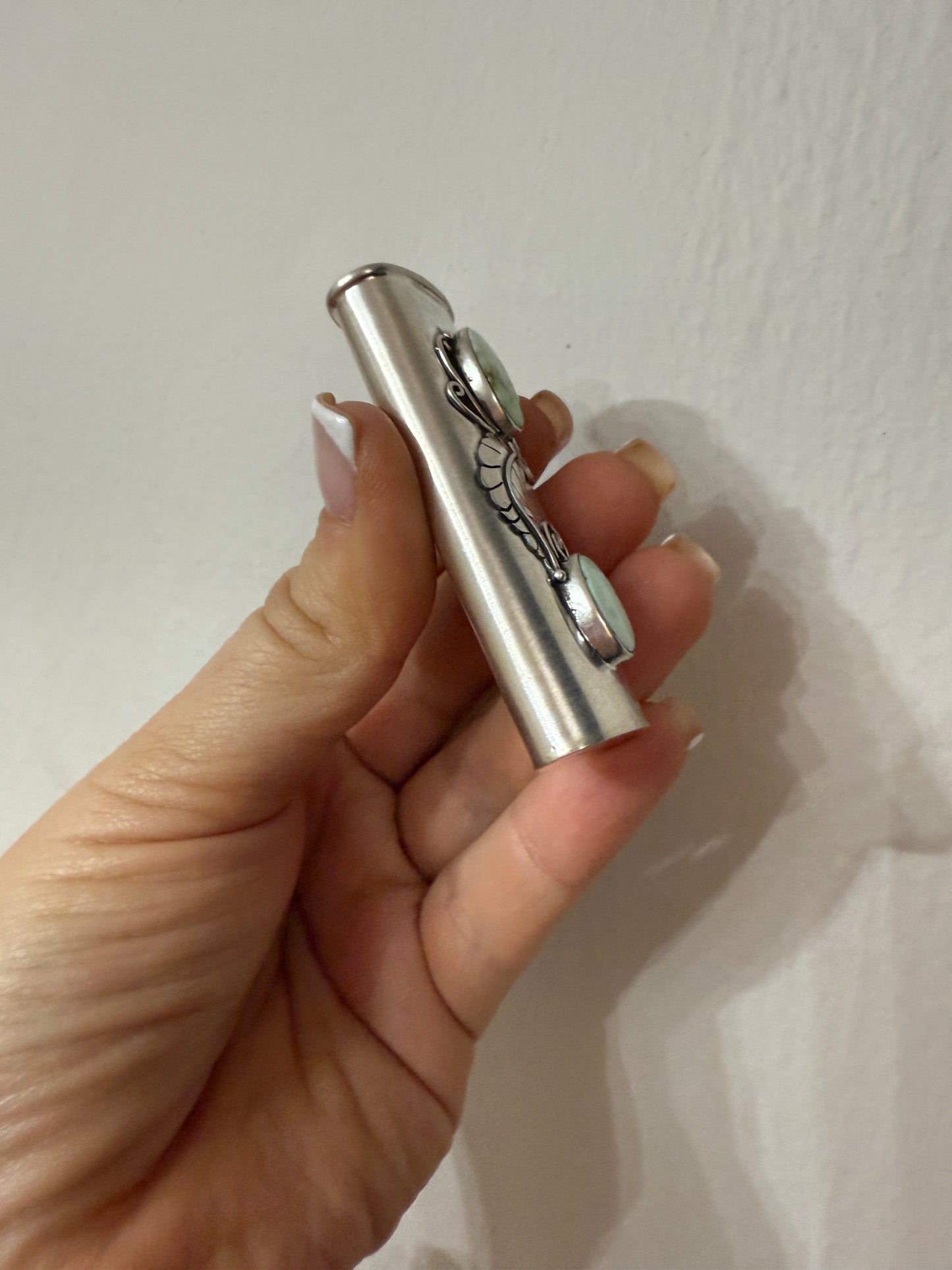 Handmade Sterling Silver & Palomino Turquoise Lighter Cover